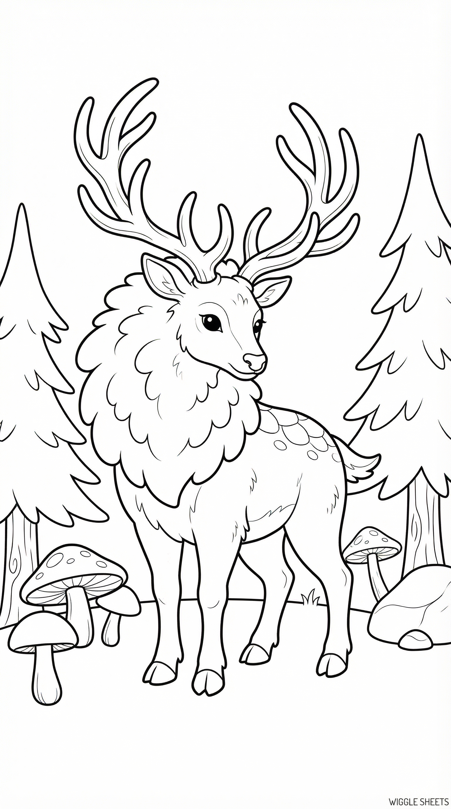 Deer Monster Coloring Page