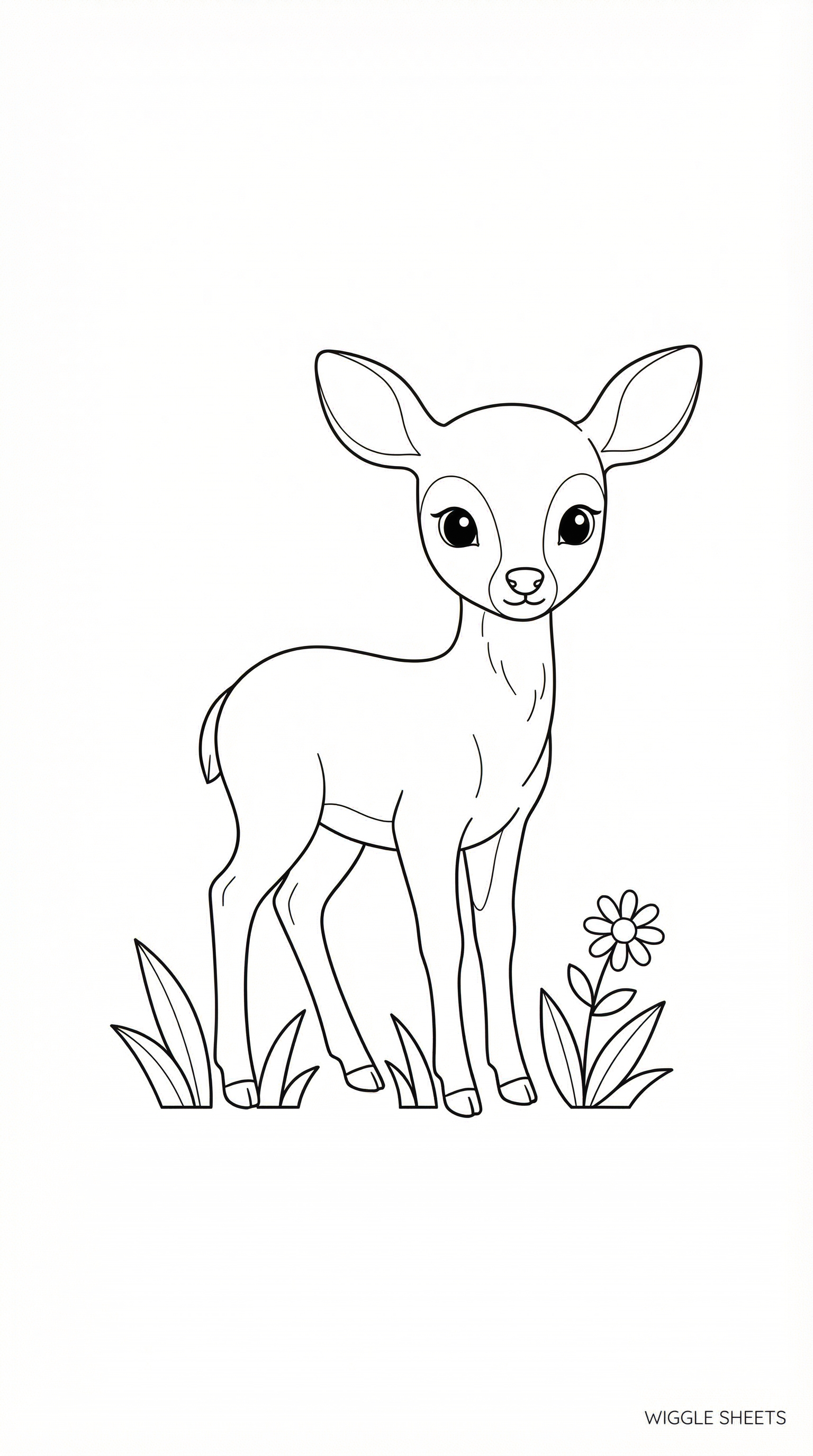 Easy Deer Coloring Page