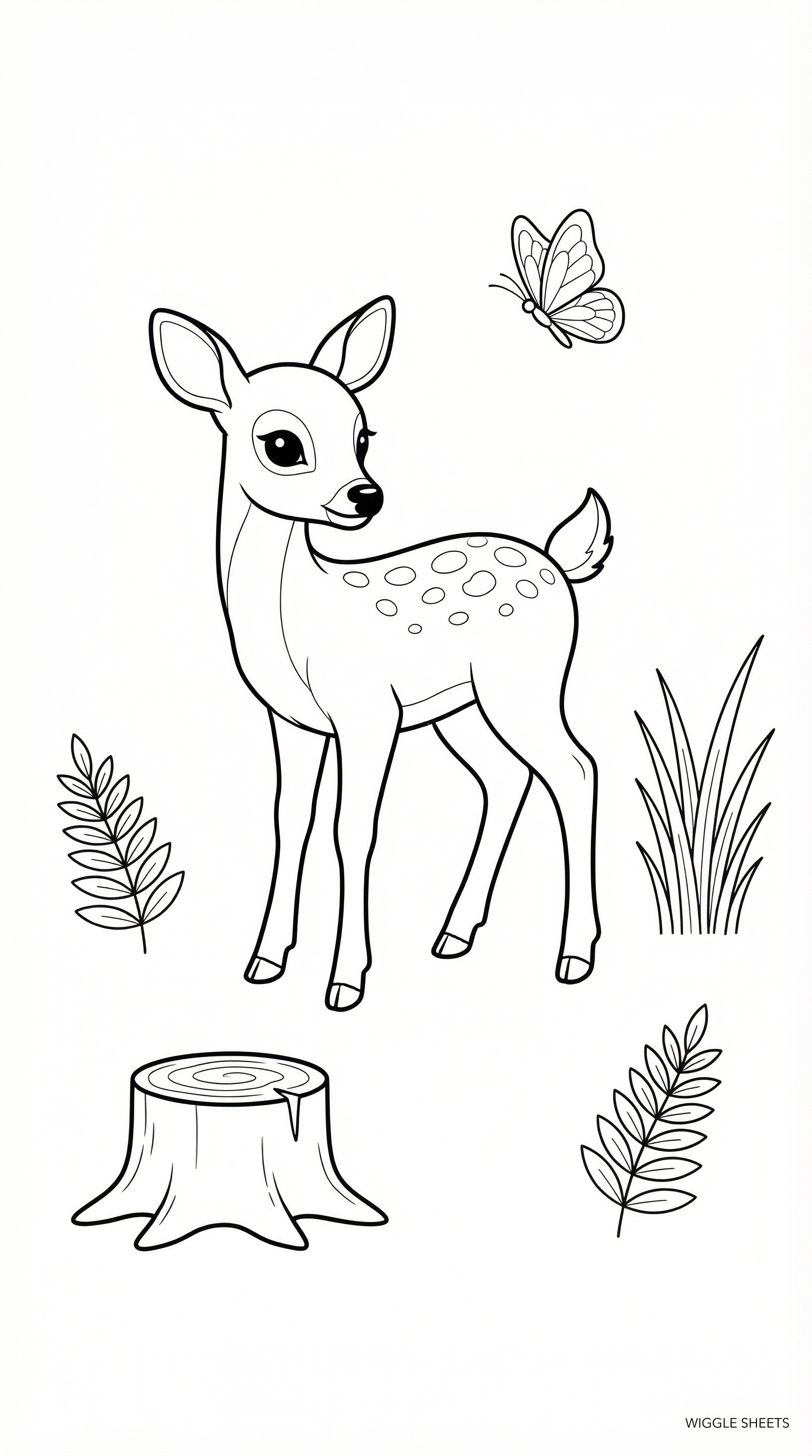 Realistic Baby Deer Coloring Page