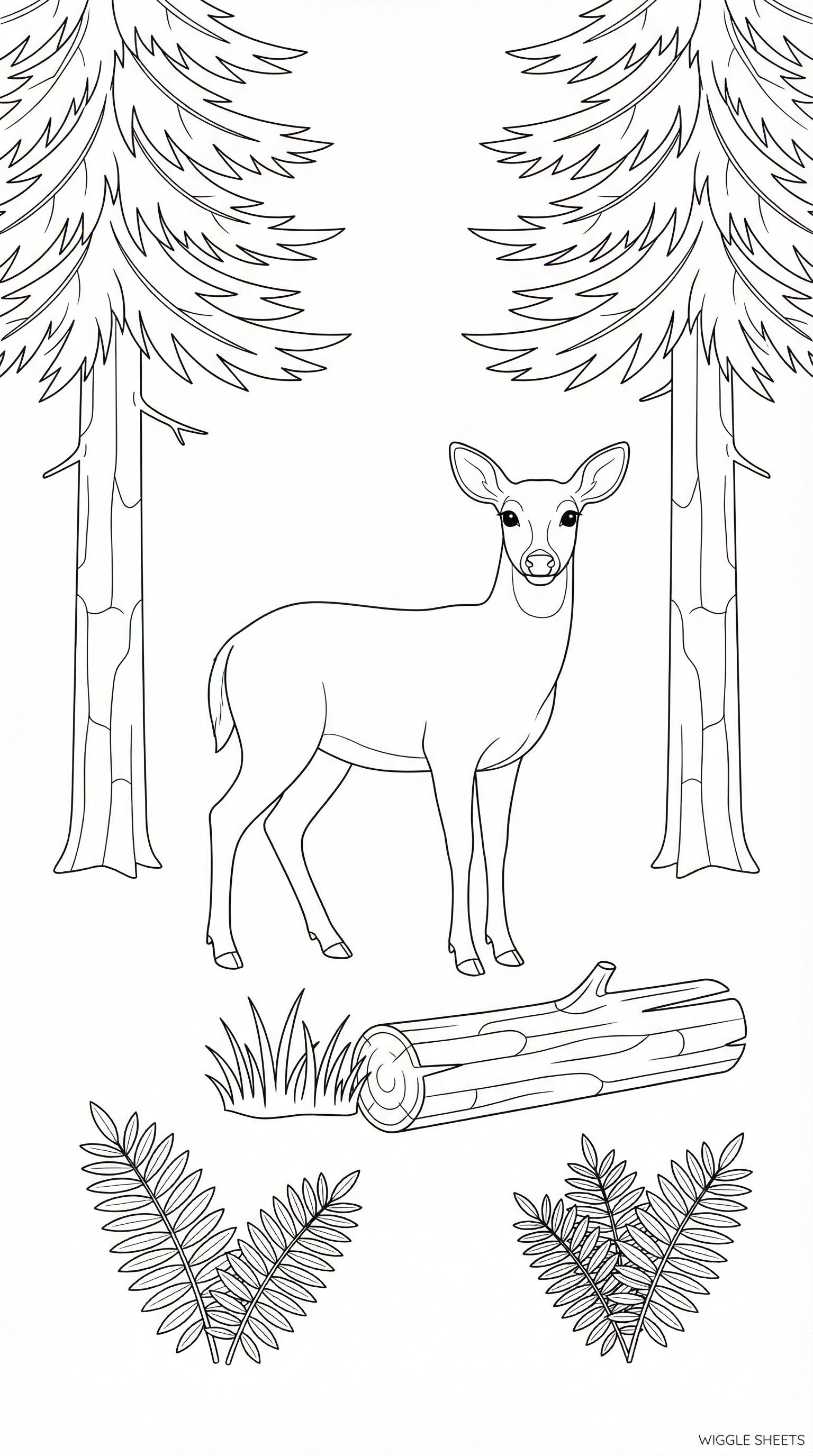 Realistic Deer Coloring Page