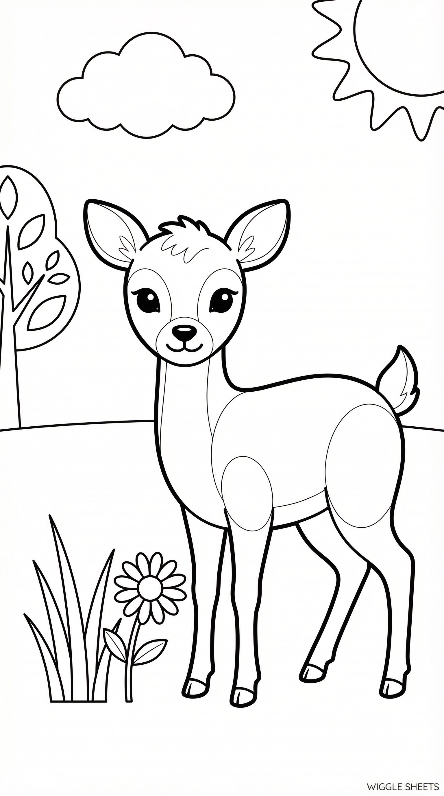 Simple Deer Coloring Page