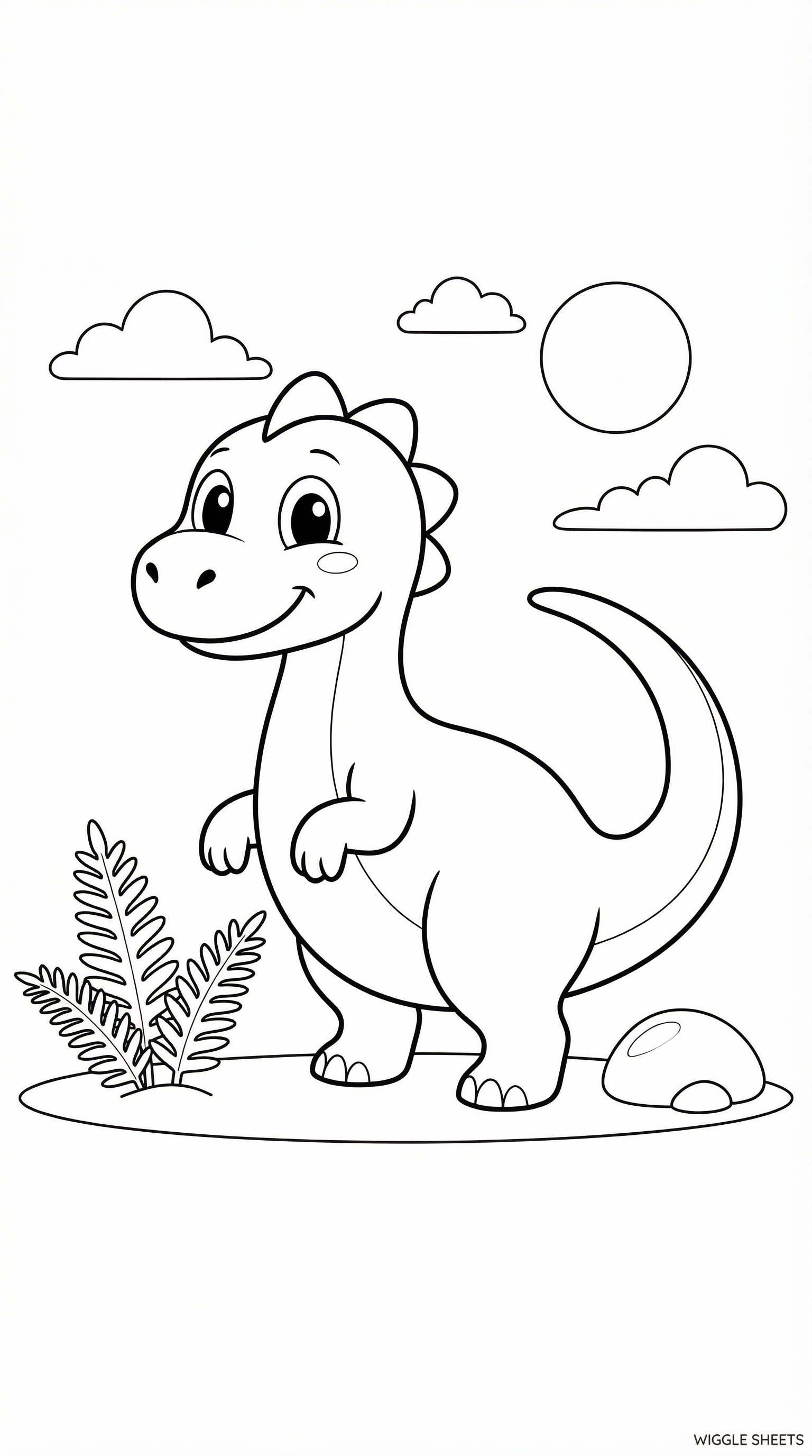 Cartoon Dinosaur Coloring Page