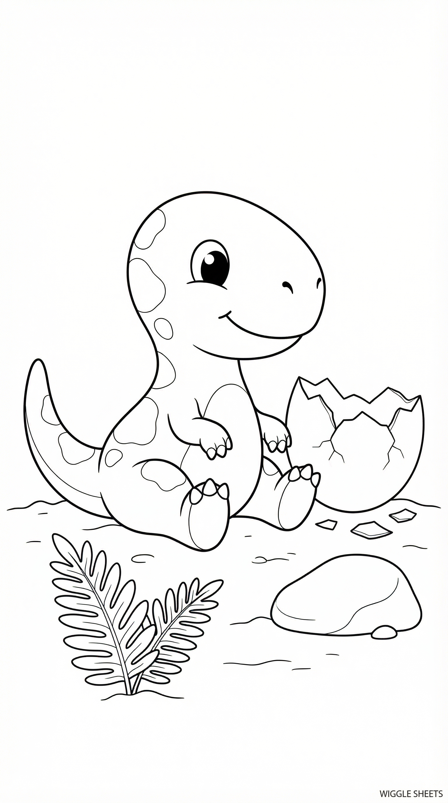Cute Baby Dinosaur Coloring Page