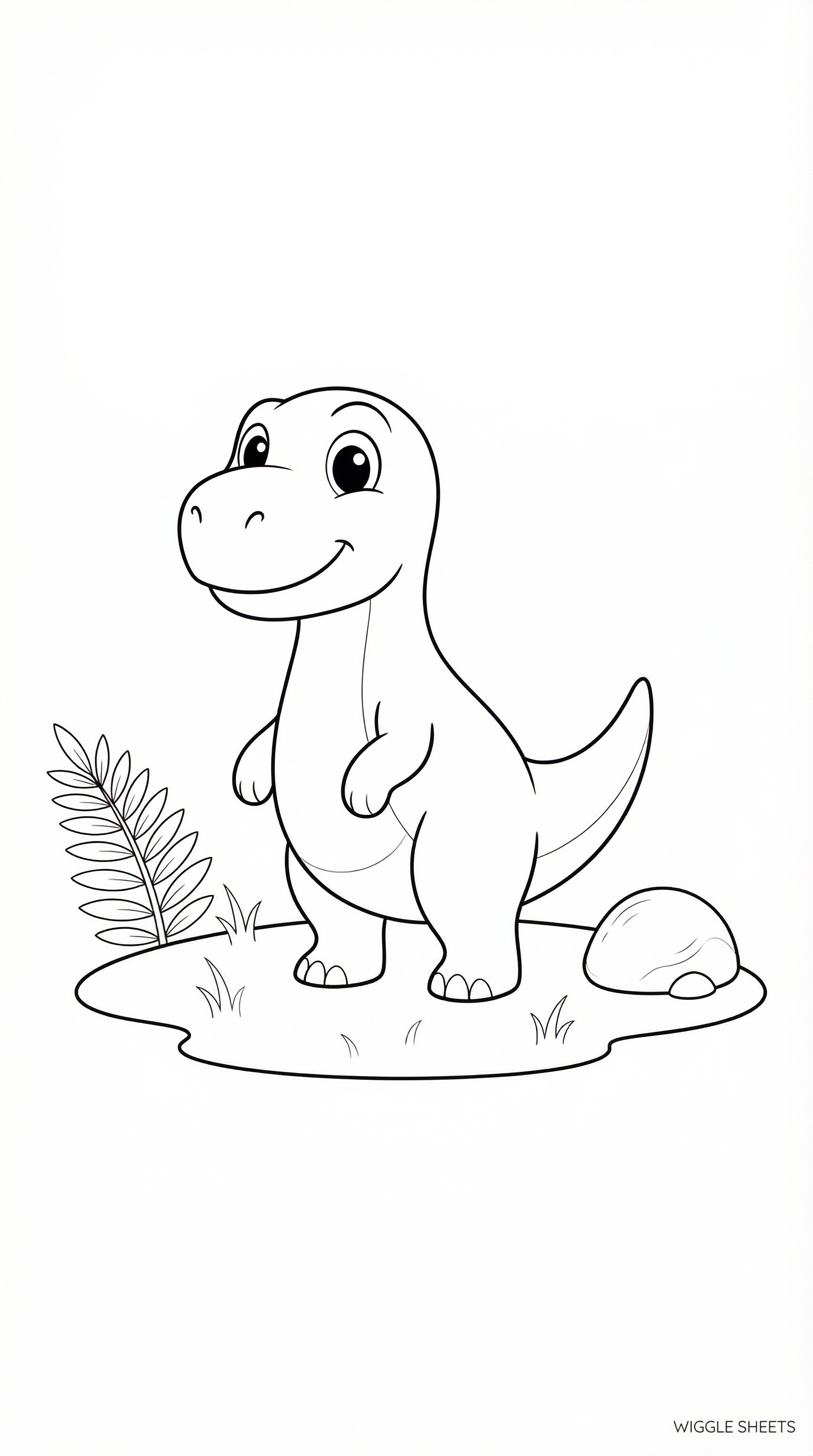 Cute Dinosaur Coloring Page