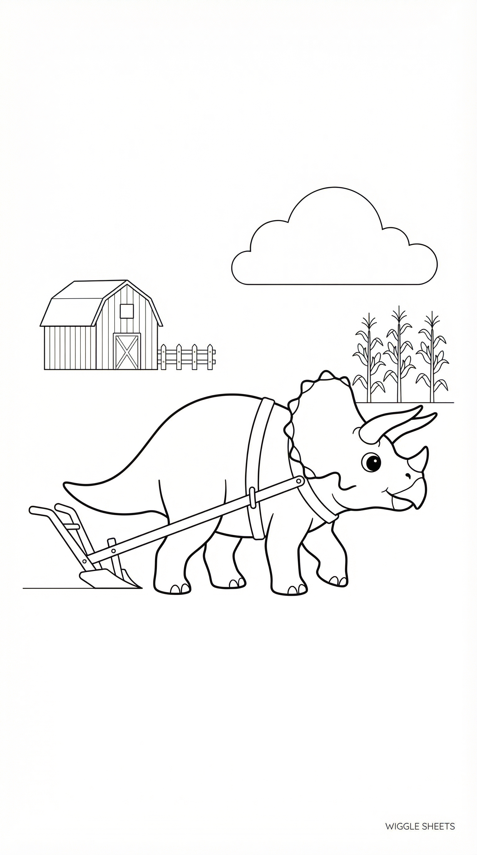 Dinosaur Farm Life Coloring Page
