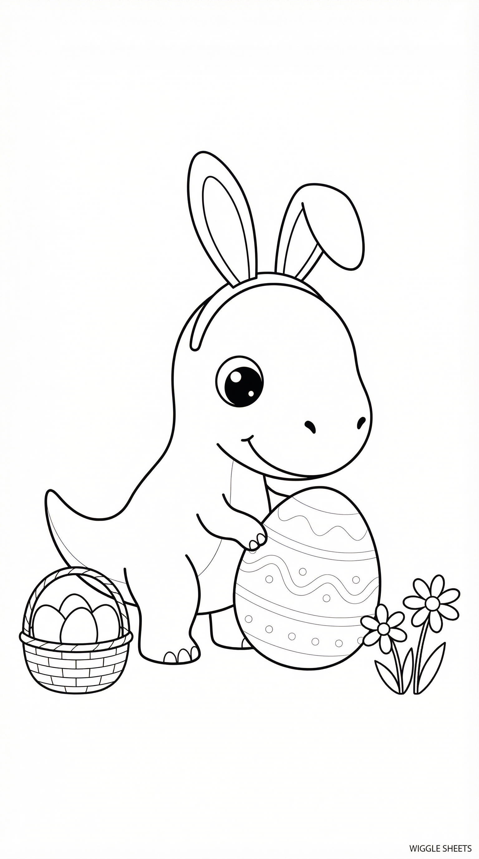 Easter Dinosaur Coloring Page