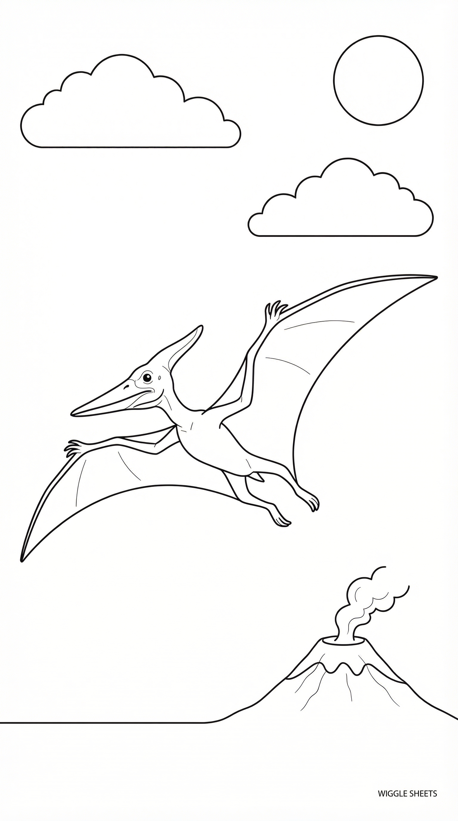 Flying Dinosaur Coloring Page
