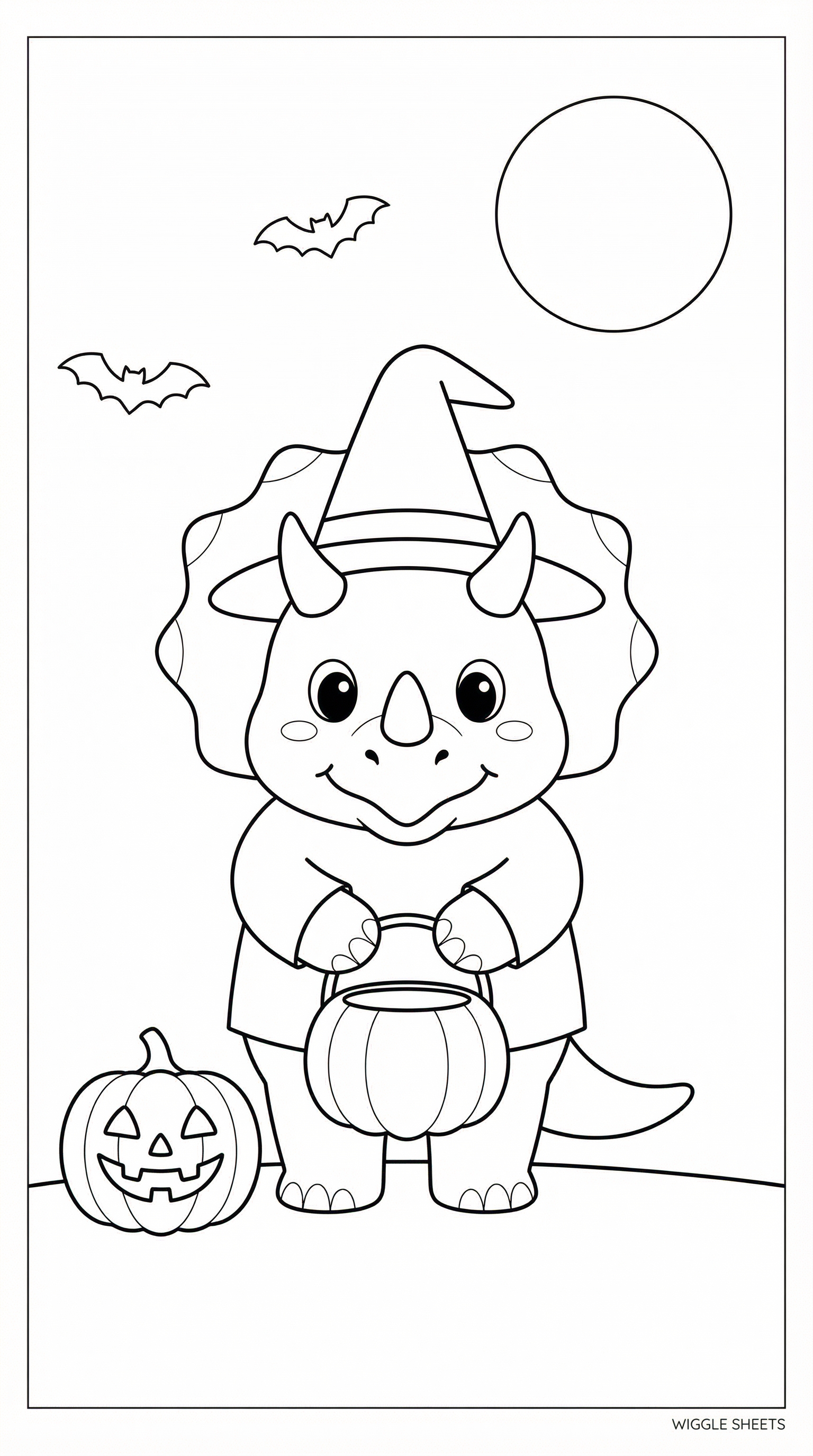 Halloween Dinosaur Coloring Page