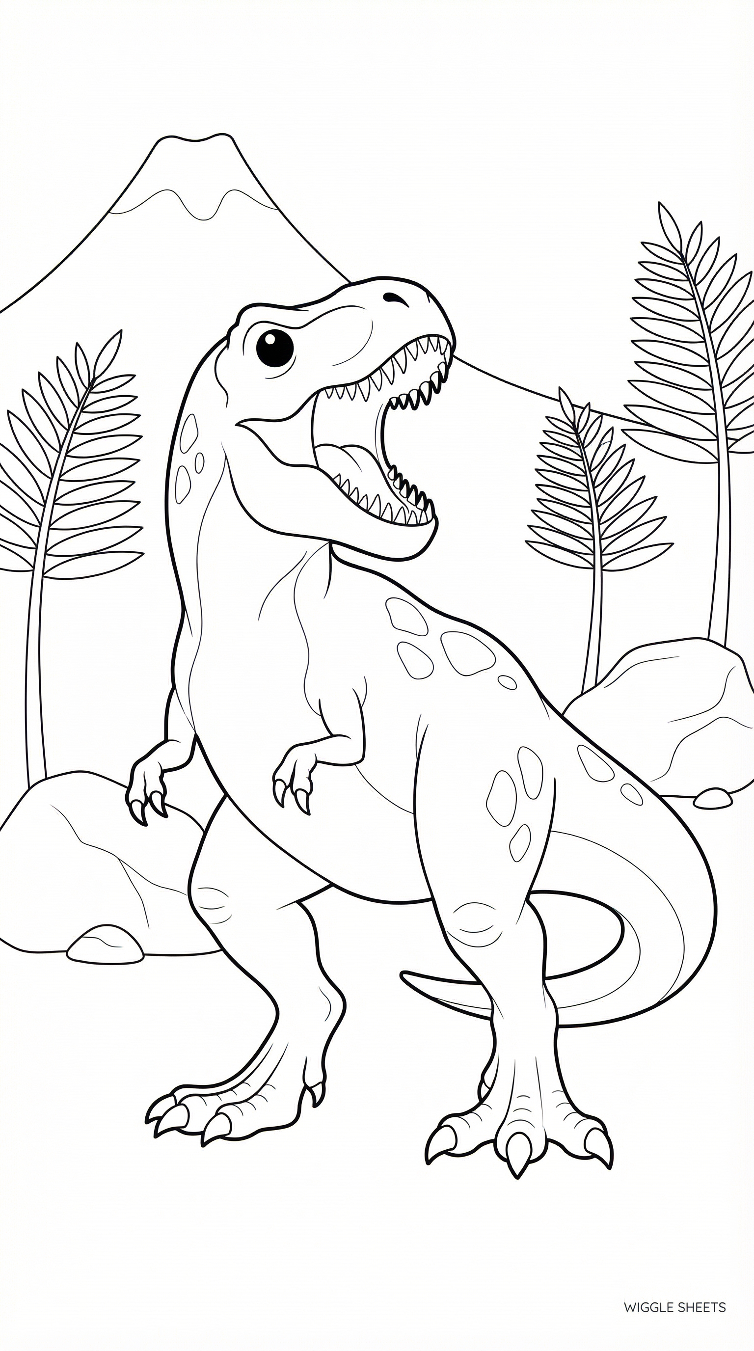 Scary Dinosaur Coloring Page