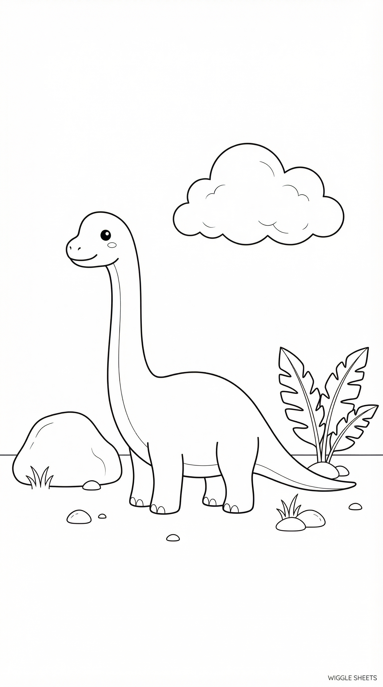 Simple Dinosaur Coloring Page