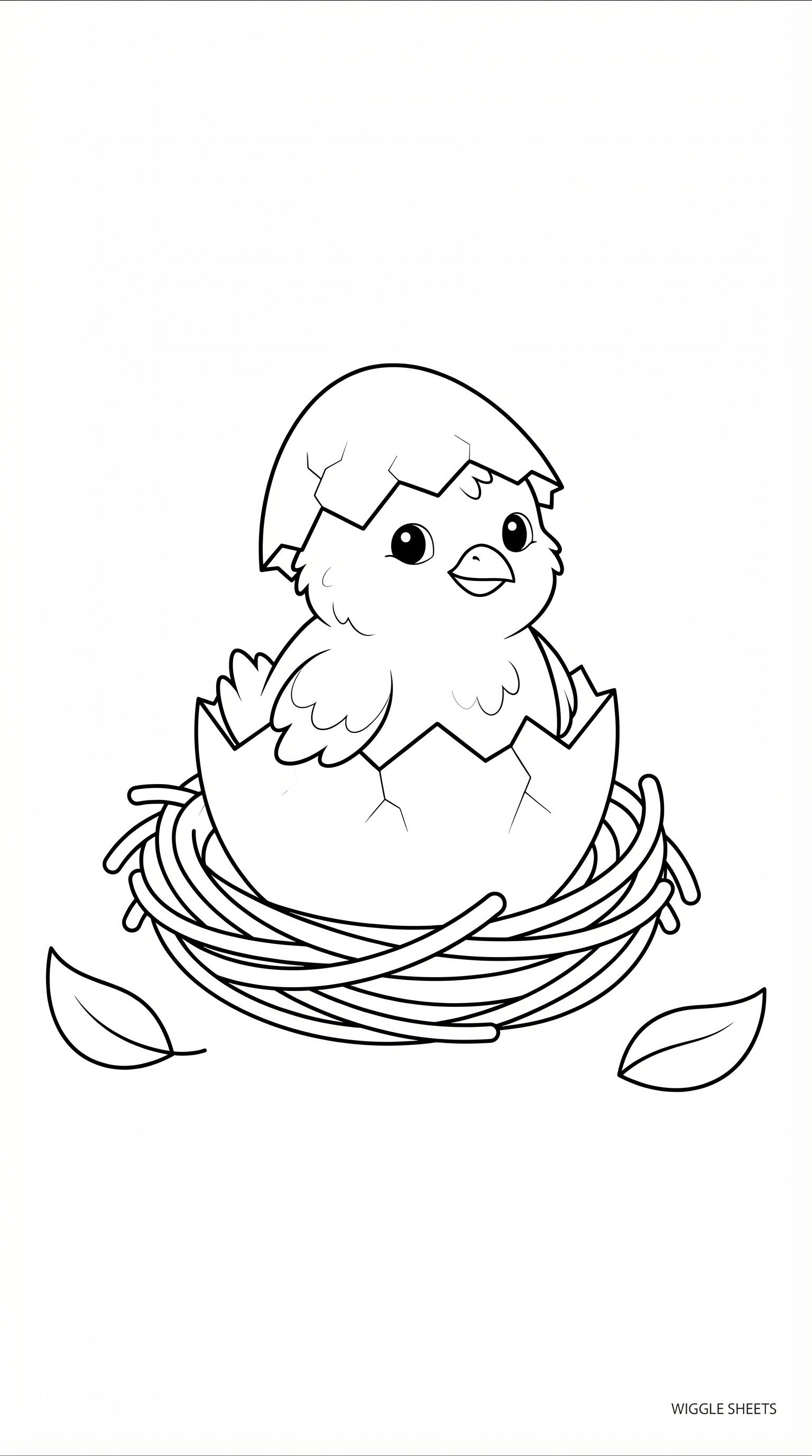 Chick in Egg Coloring Page