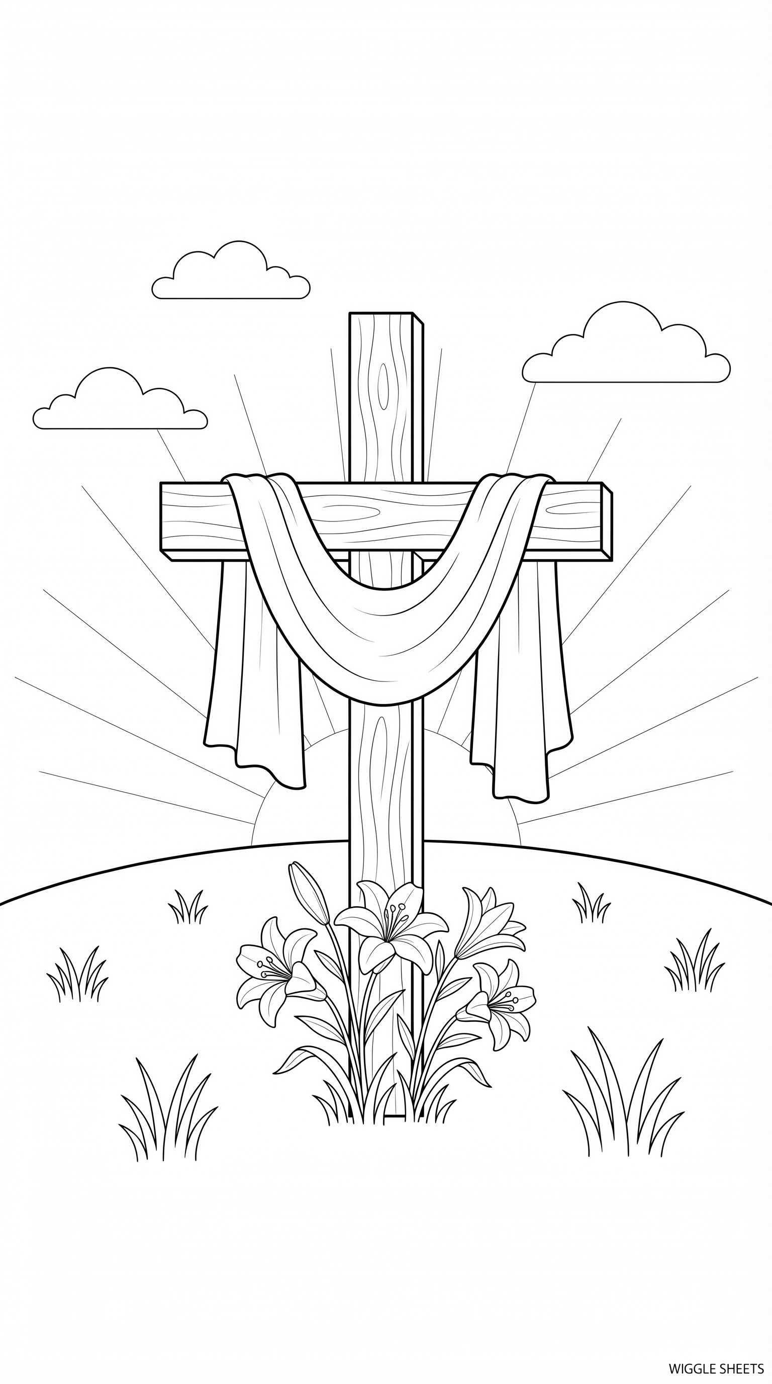 Easter Cross Coloring Page