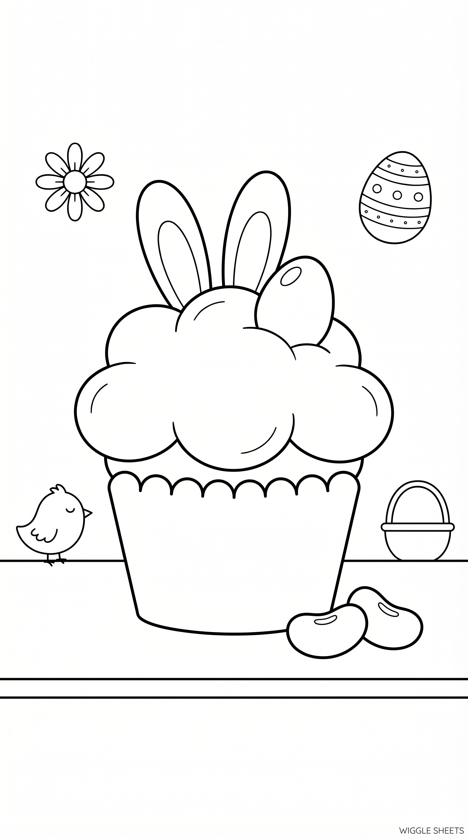 Easter Cupcake Coloring Page