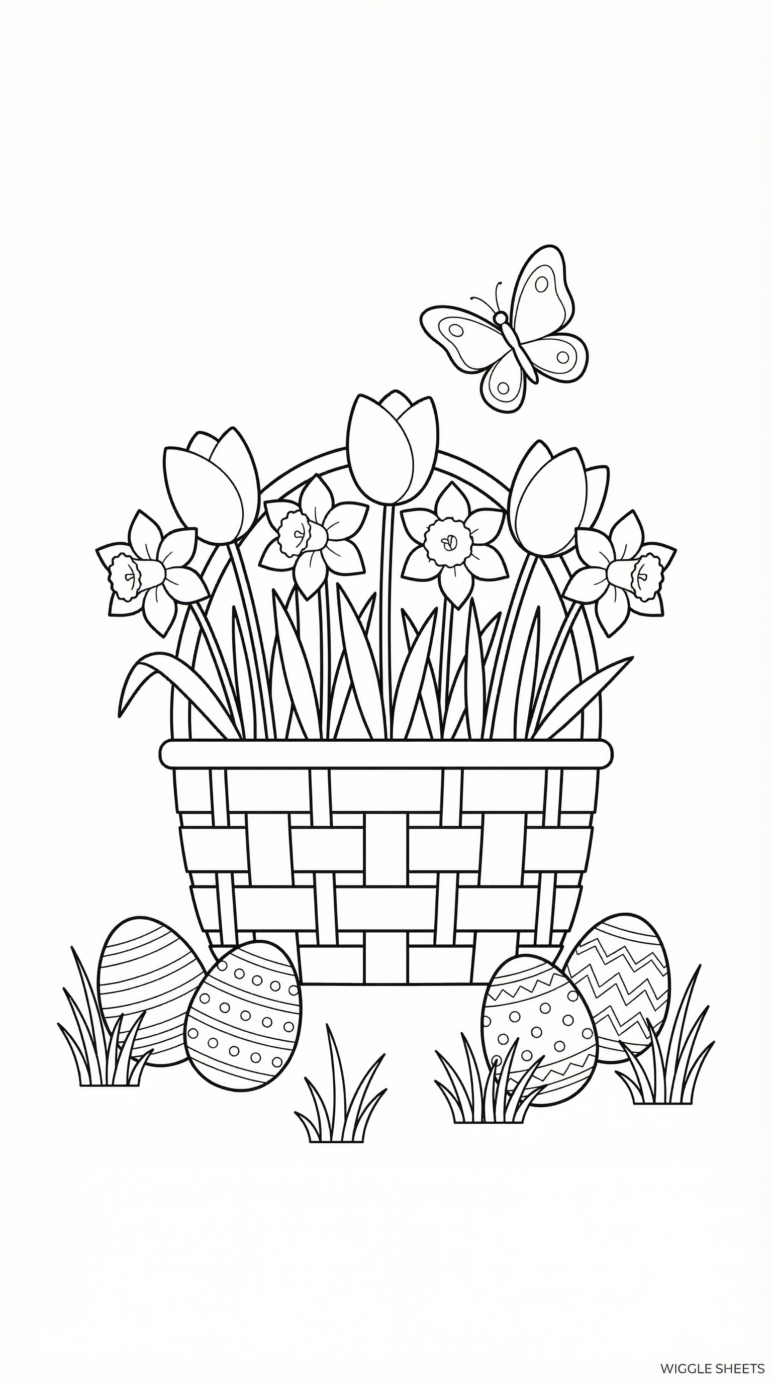 Easter Flowers Coloring Page