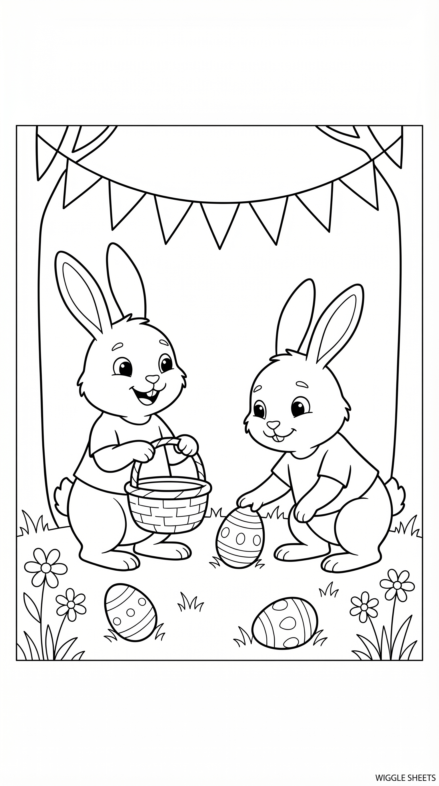 Easter Party Coloring Page