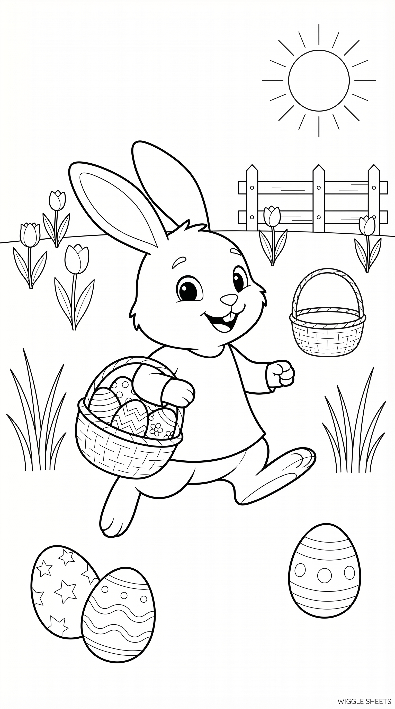 Easter Scene Coloring Page