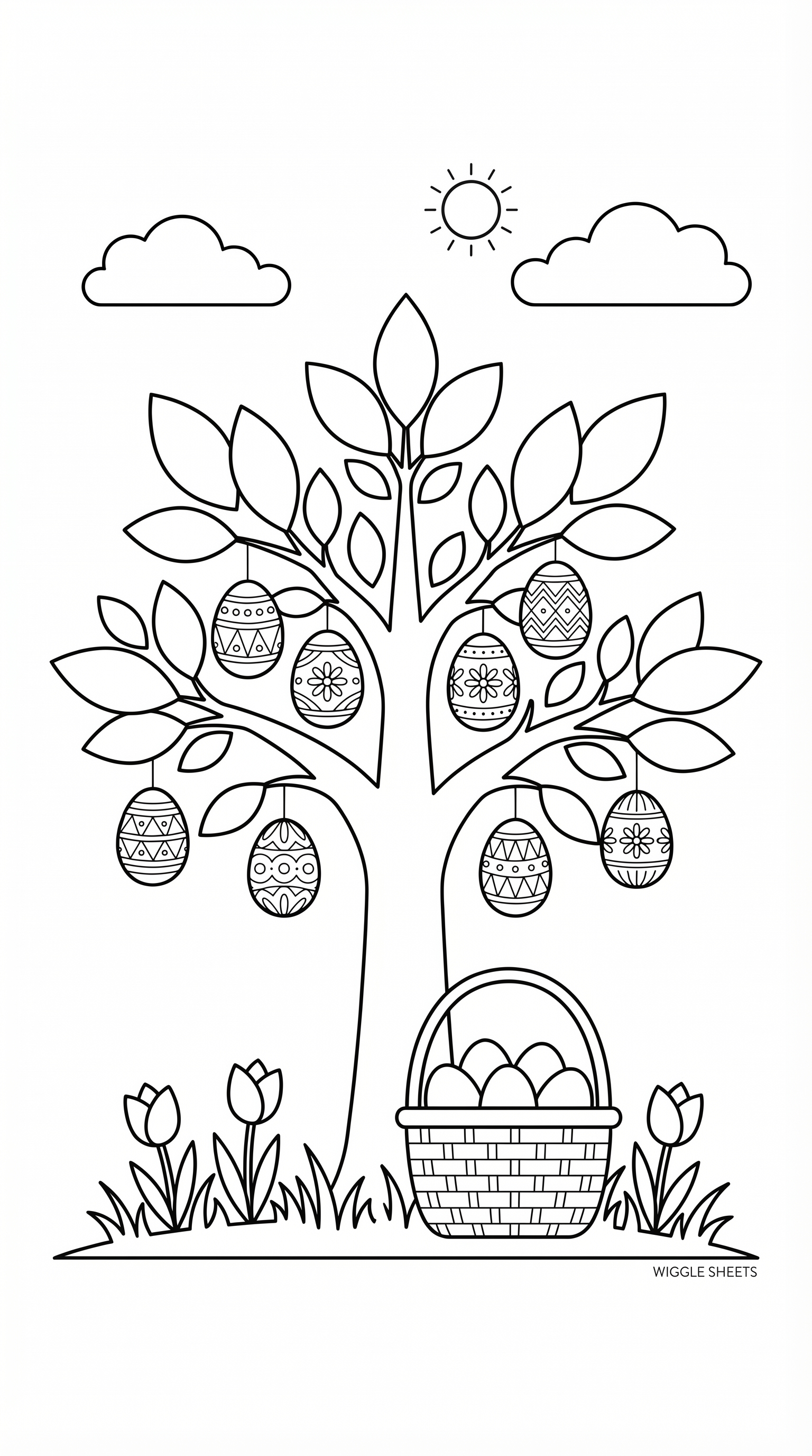 Easter Tree Coloring Page