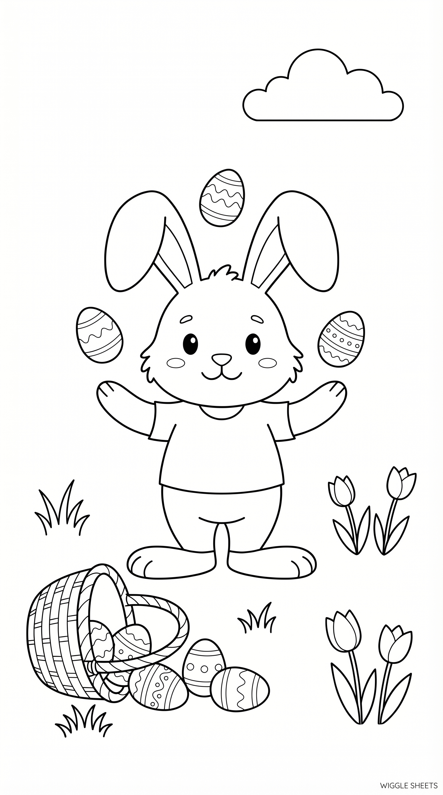 Funny Easter Bunny Coloring Page