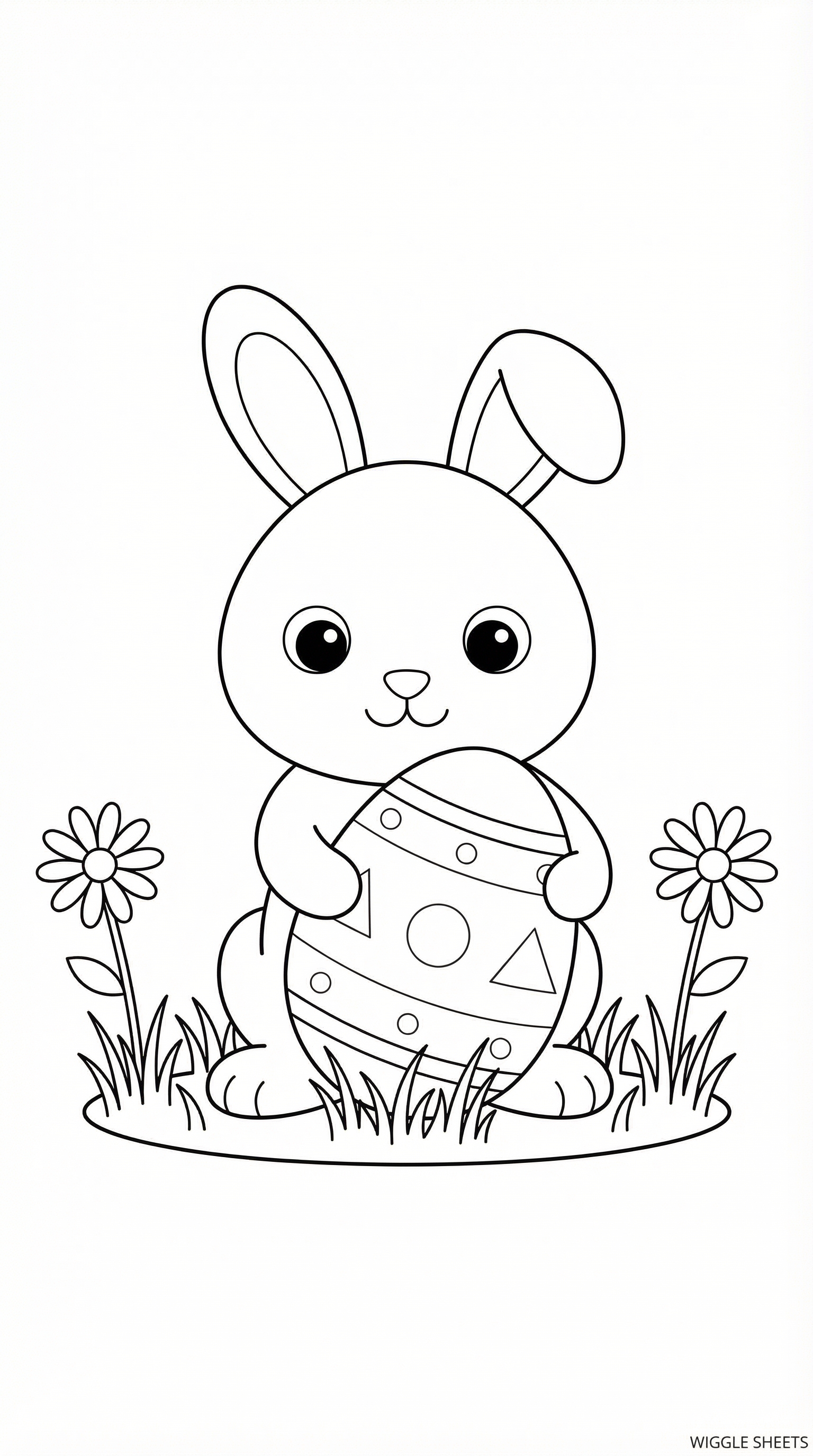Simple Easter Bunny Coloring Page