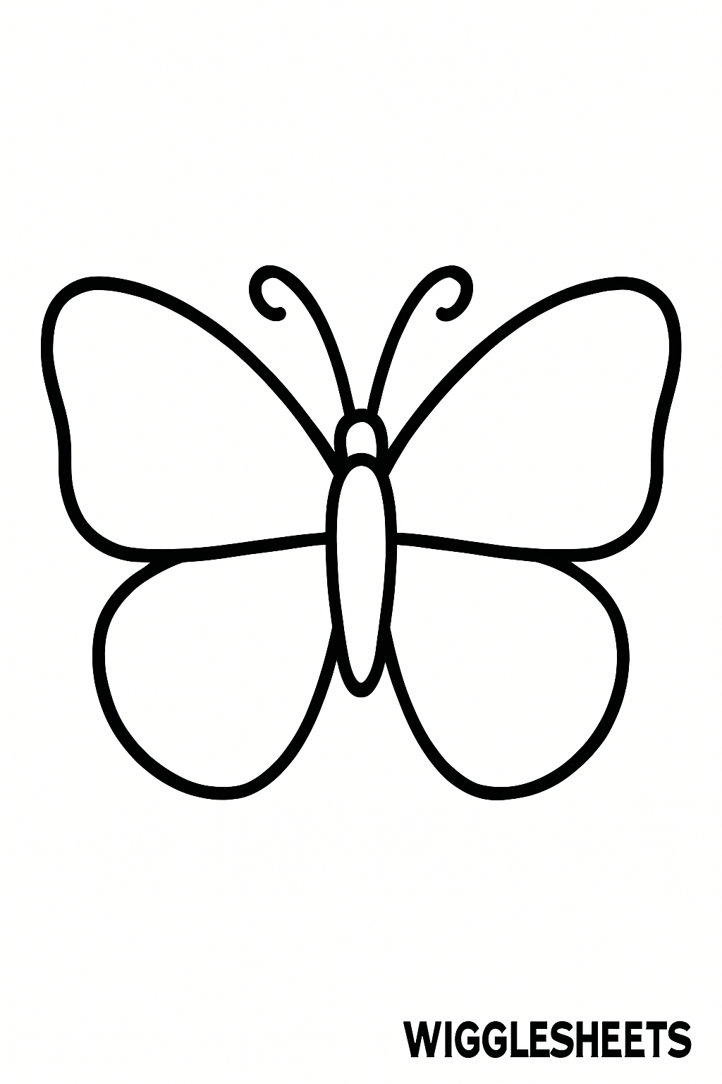 Big Friendly Butterfly Outline Coloring Page