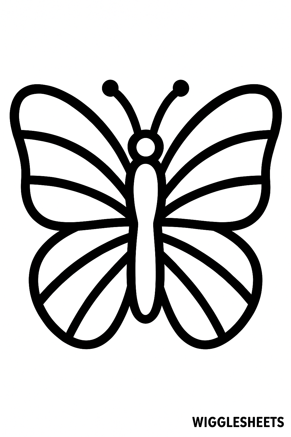 Chunky Lines Butterfly Outline Coloring Page