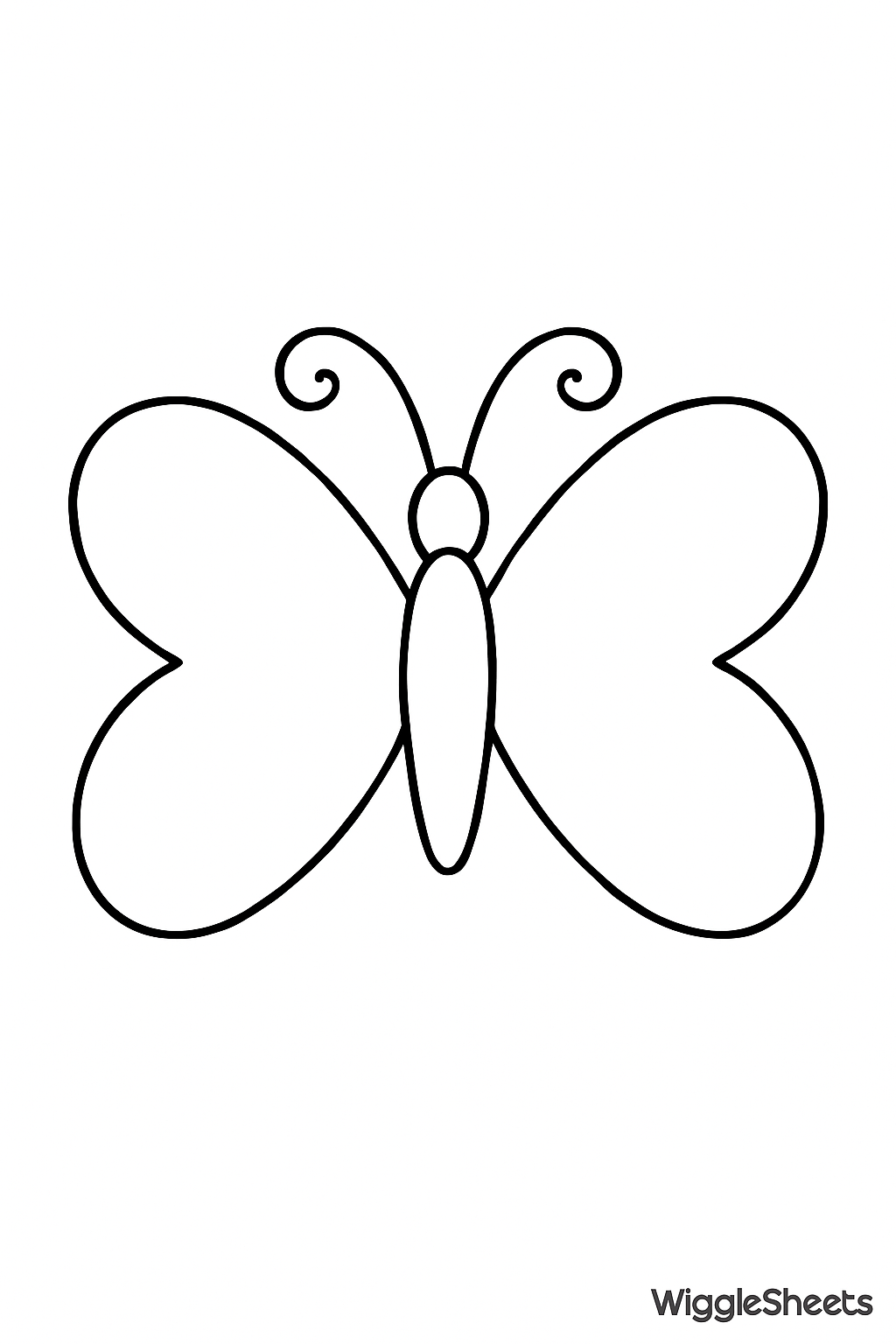 Heart‑Wing Butterfly Outline Coloring Page