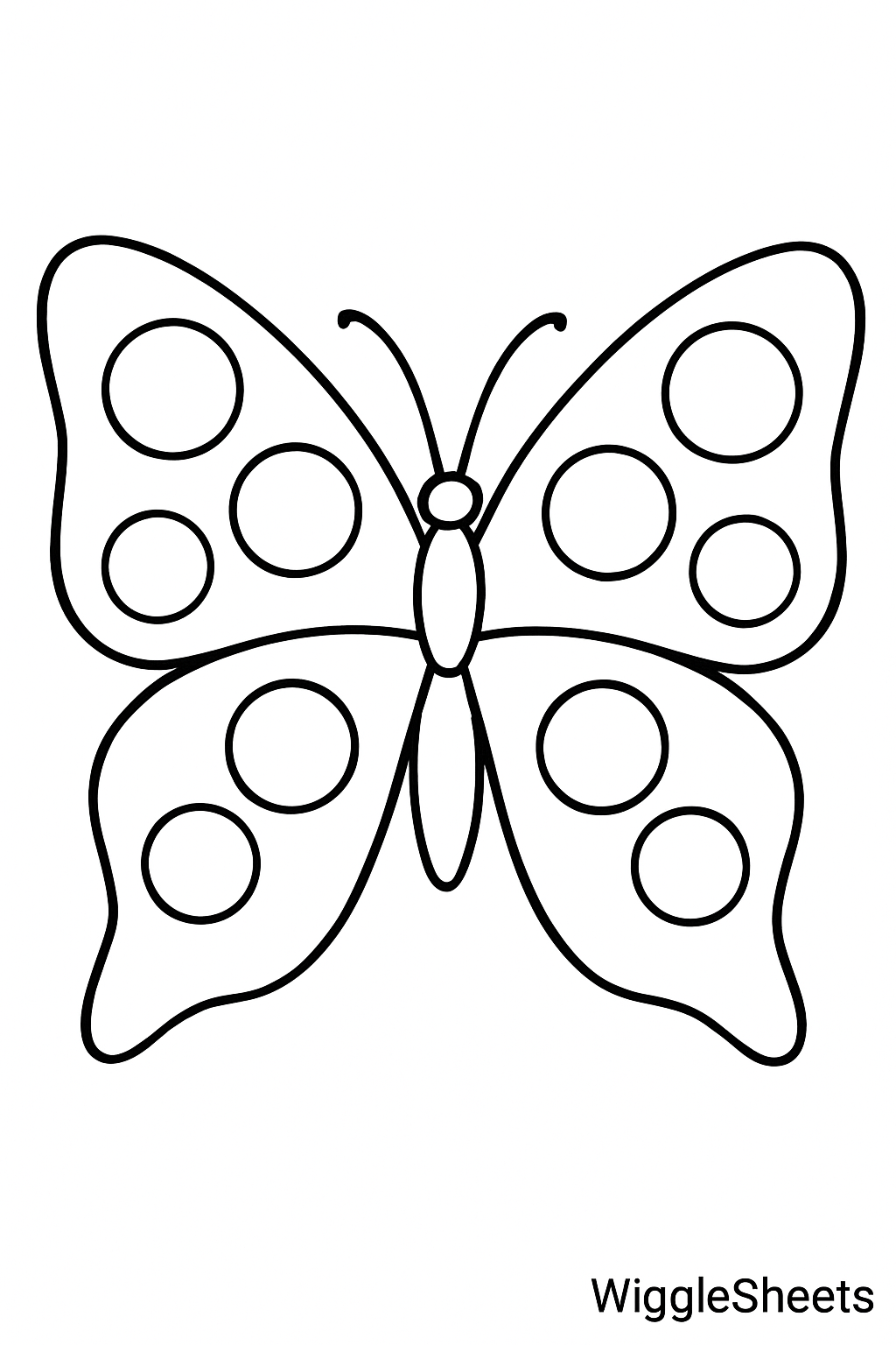 Polka‑Dot Wing Butterfly Coloring Page