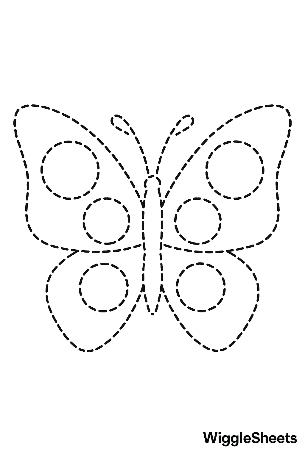 Preschool Tracing Butterfly Coloring Page