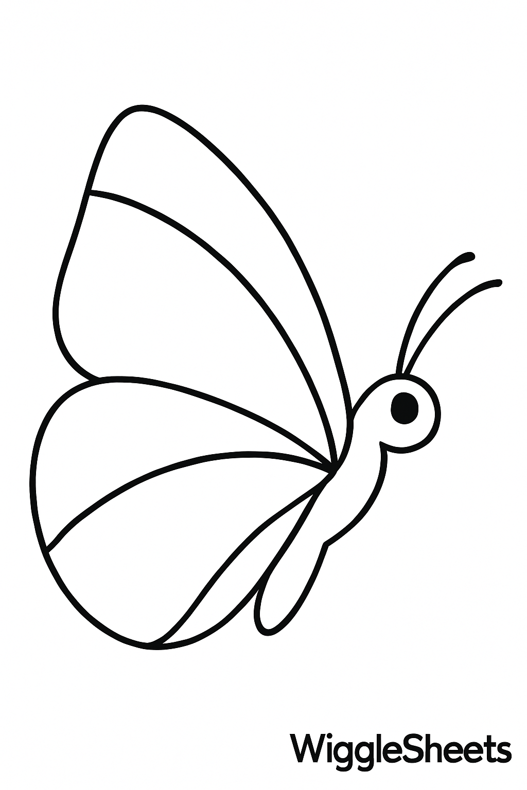 Side View Simple Butterfly Coloring Page