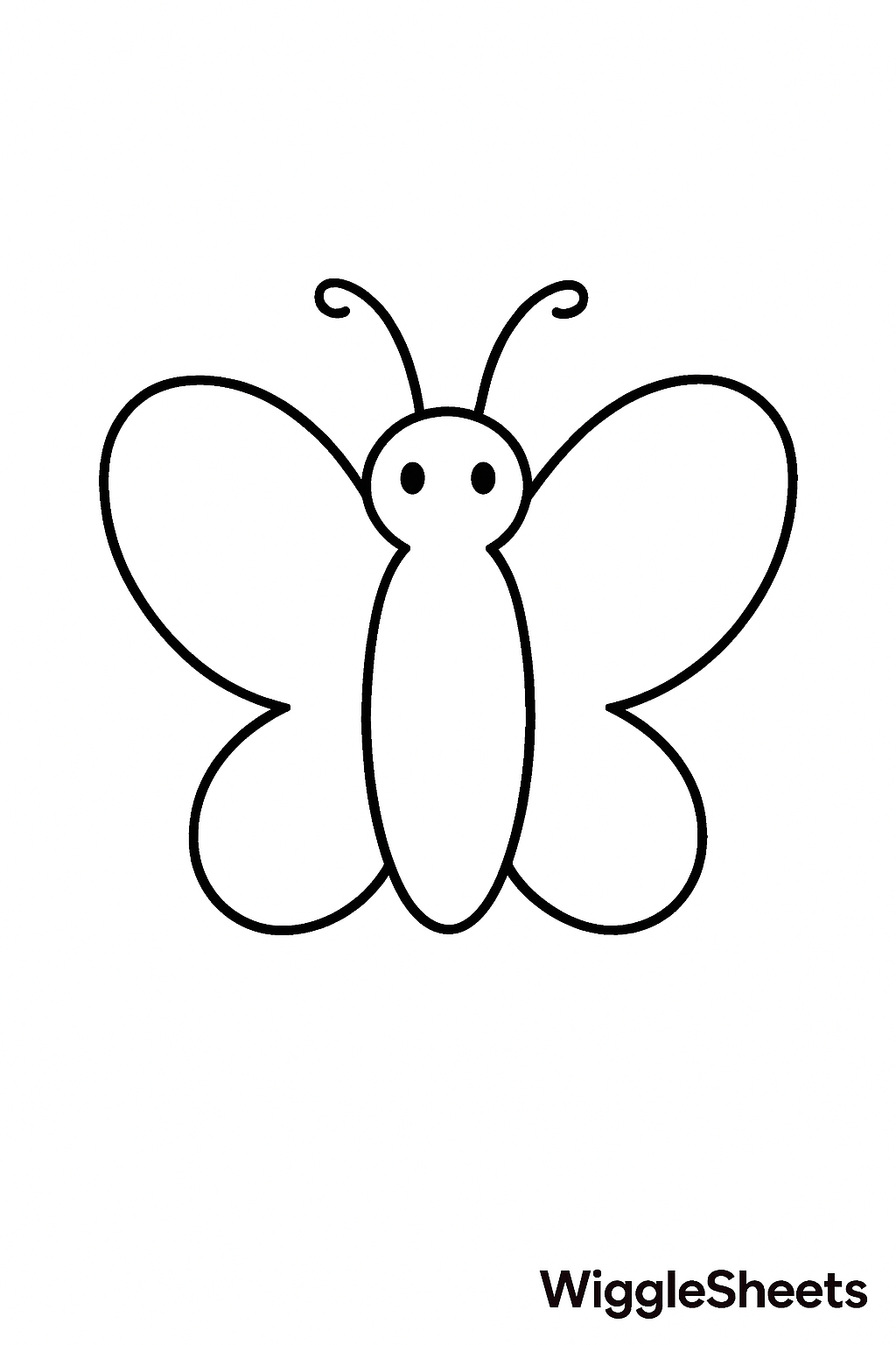 Toddler’s First Butterfly Coloring Page