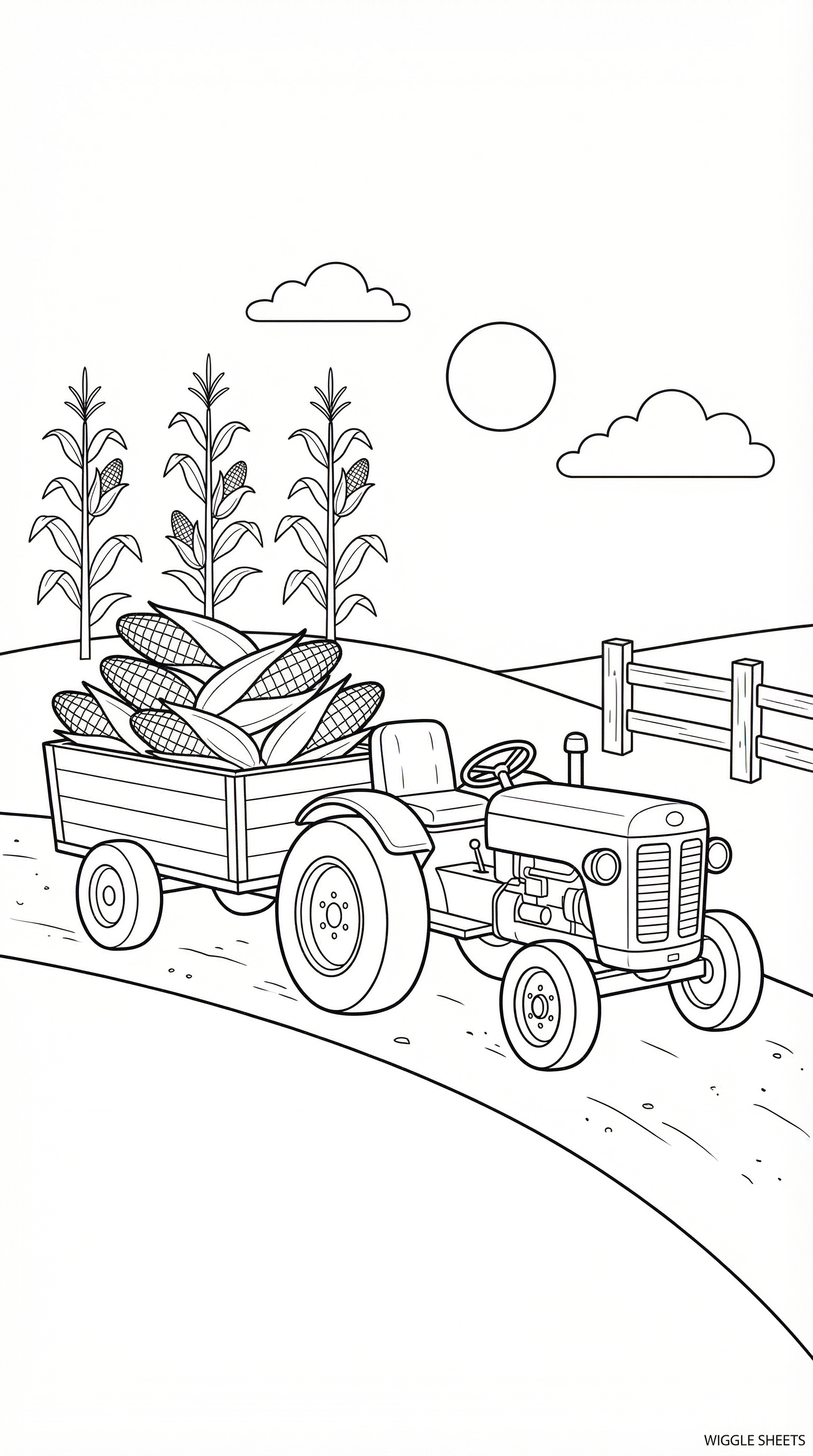 Corn Harvest Coloring Page