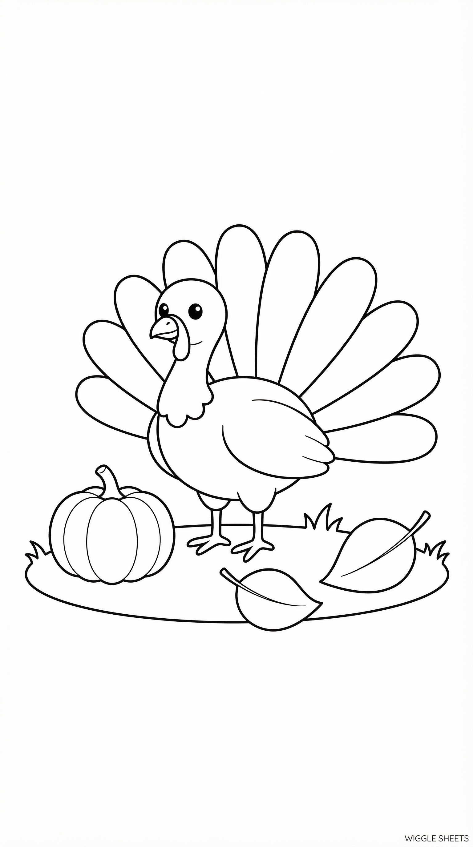 Cute Turkey Coloring Page