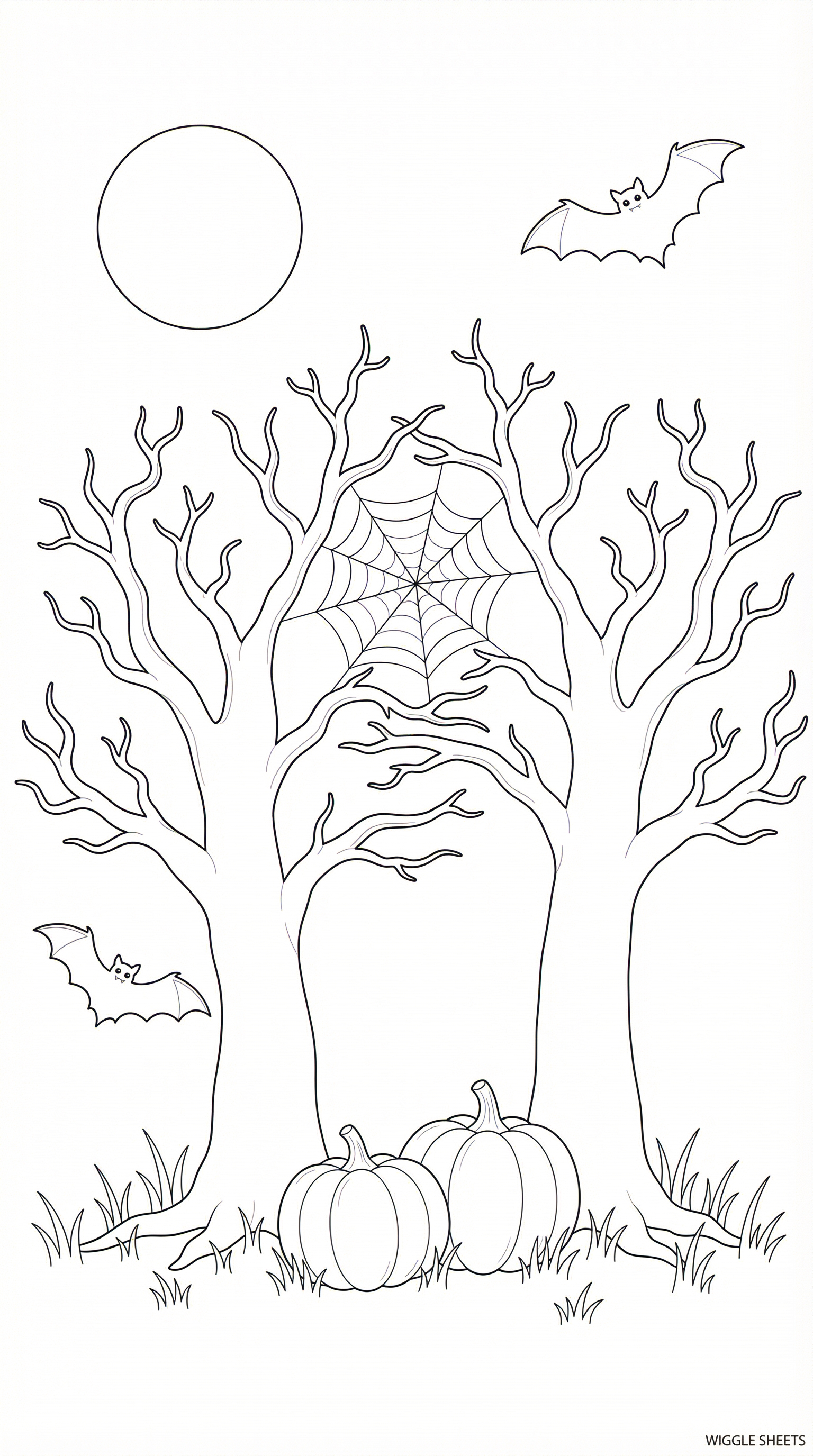 Haunted Trees Coloring Page