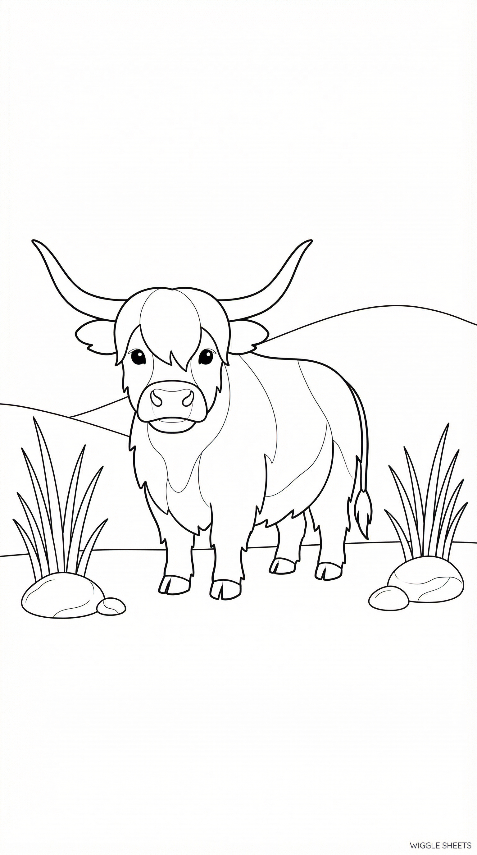 Highland Cow Coloring Page