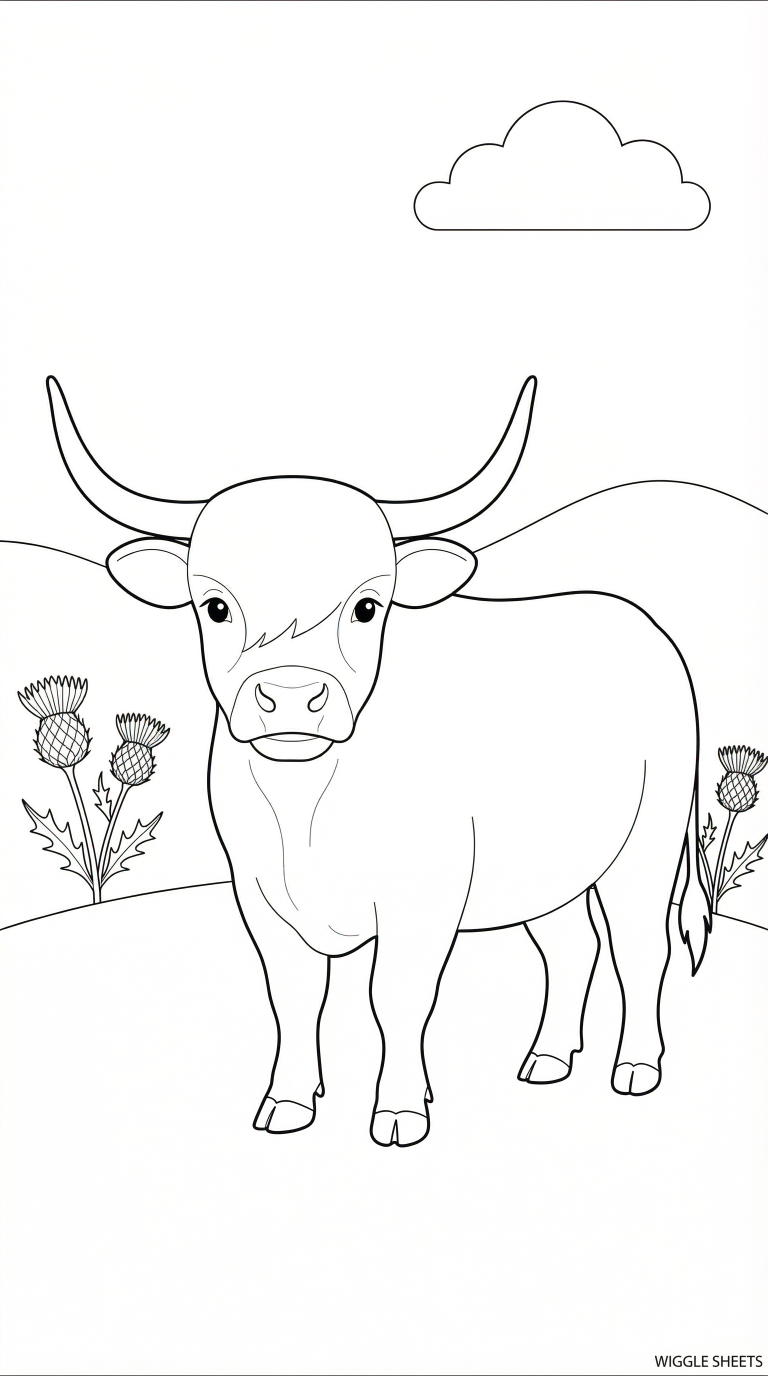 Scottish Highland Cow Coloring Page