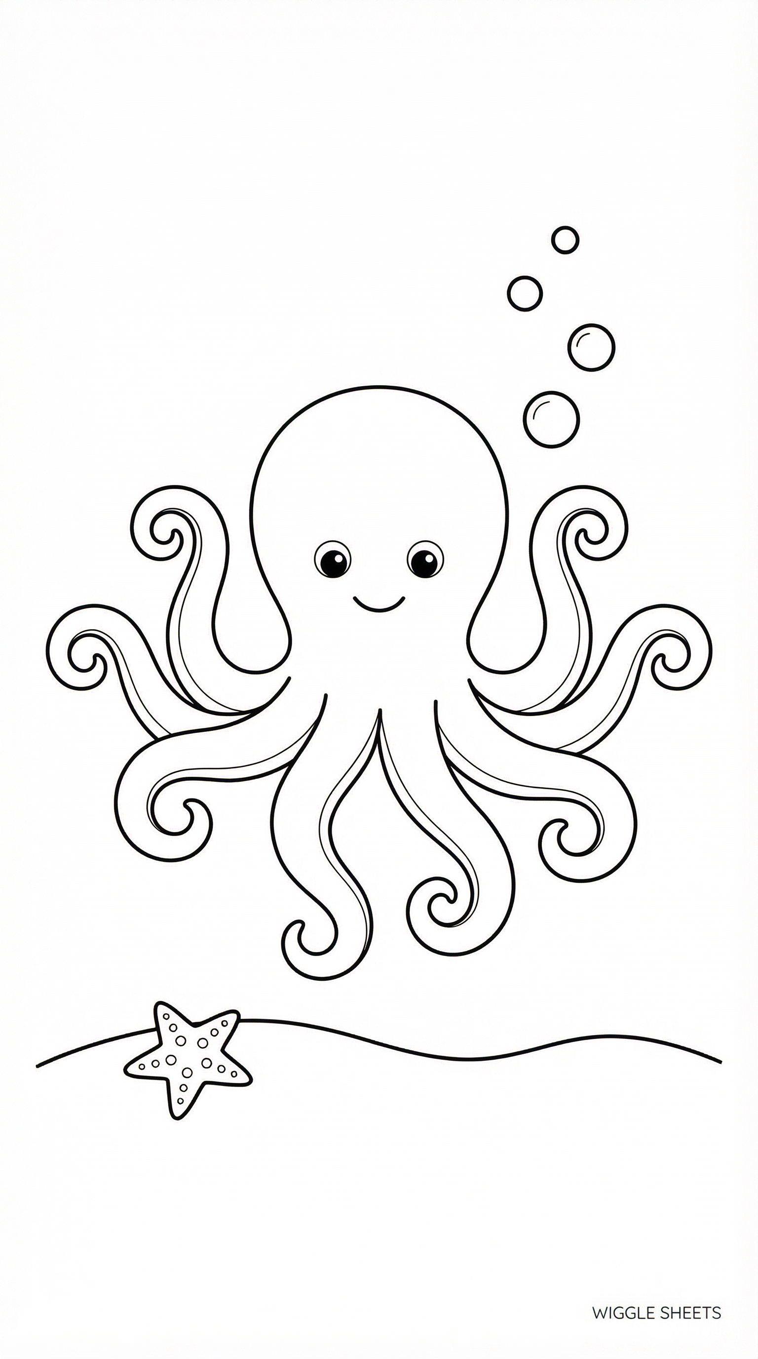 Cartoon Octopus Coloring Page
