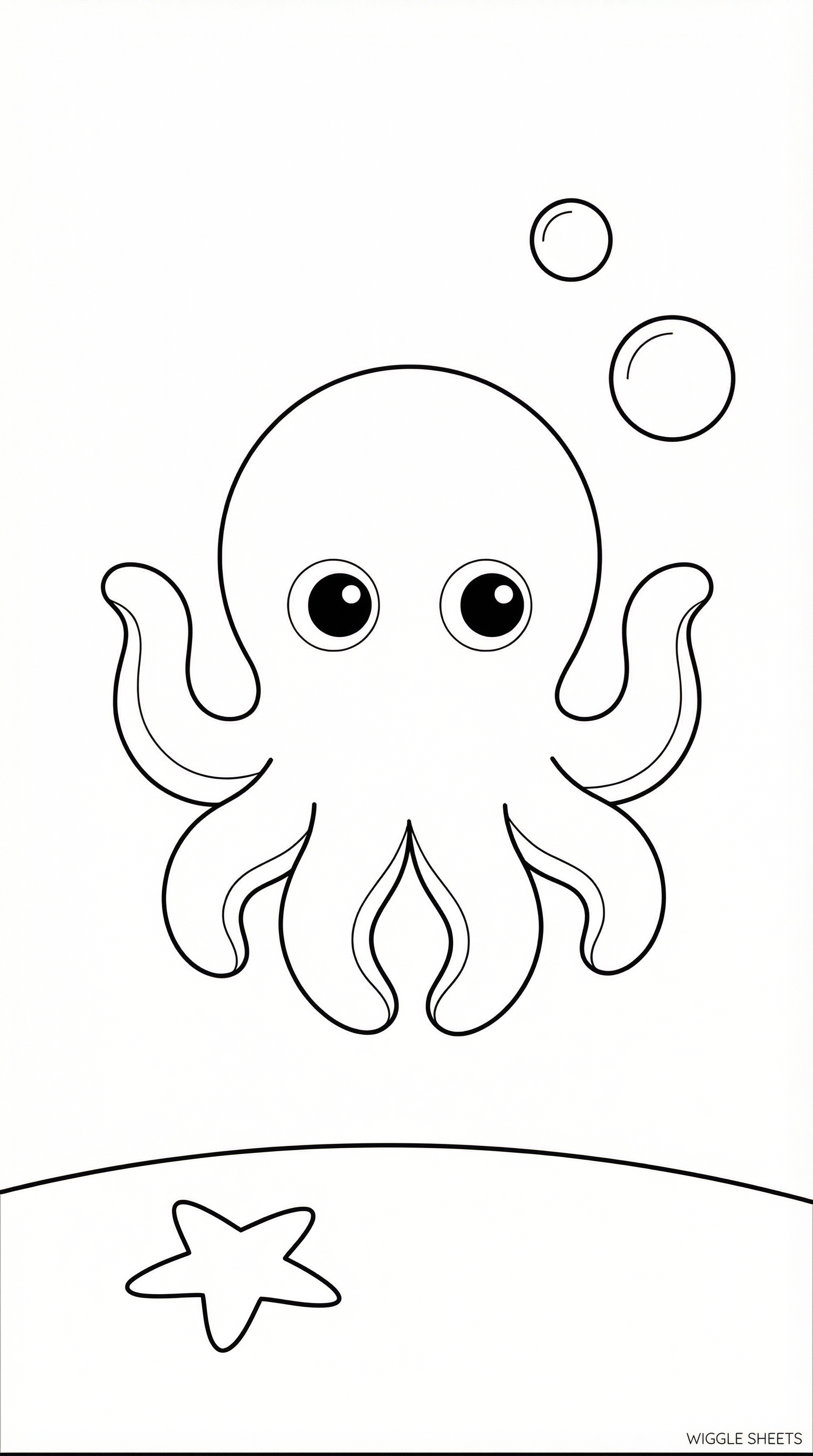 Cute Baby Octopus Coloring Page