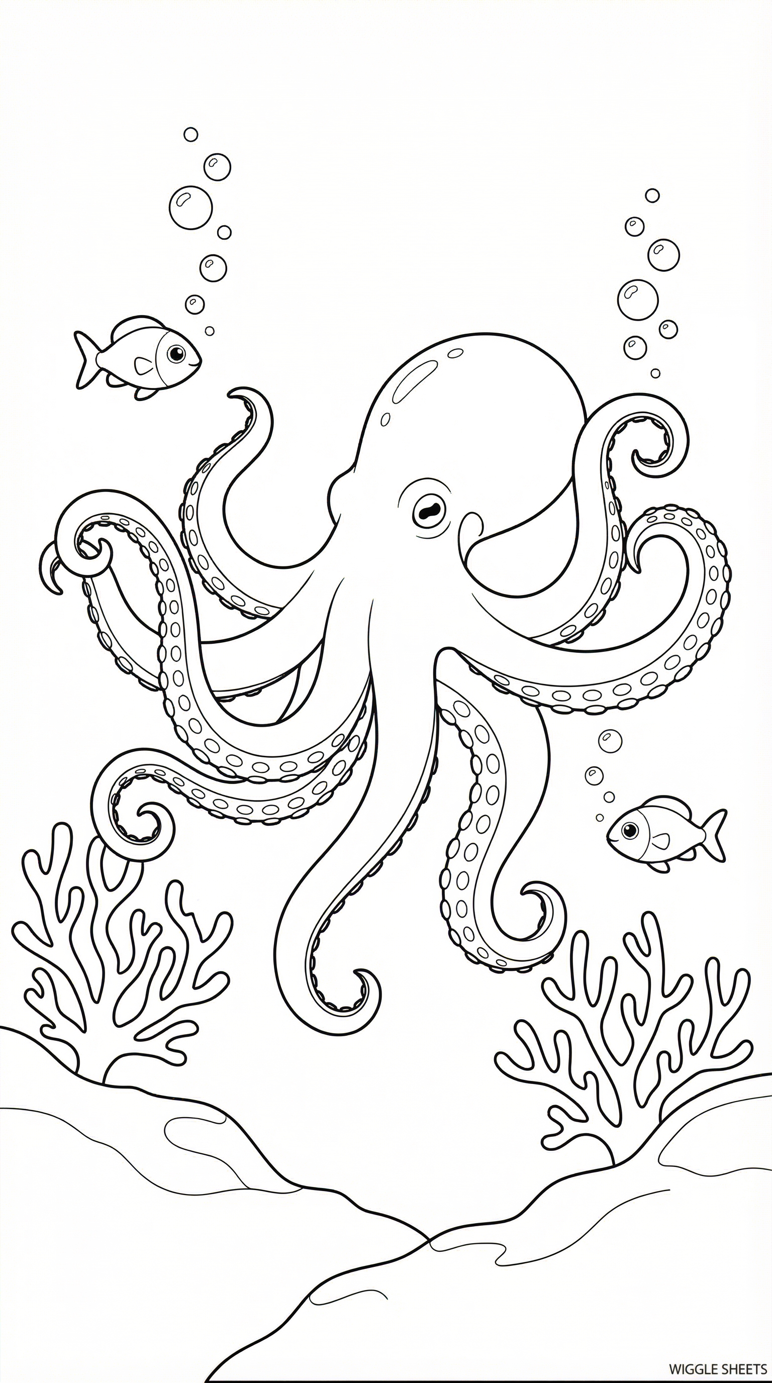 Detailed Octopus Coloring Page