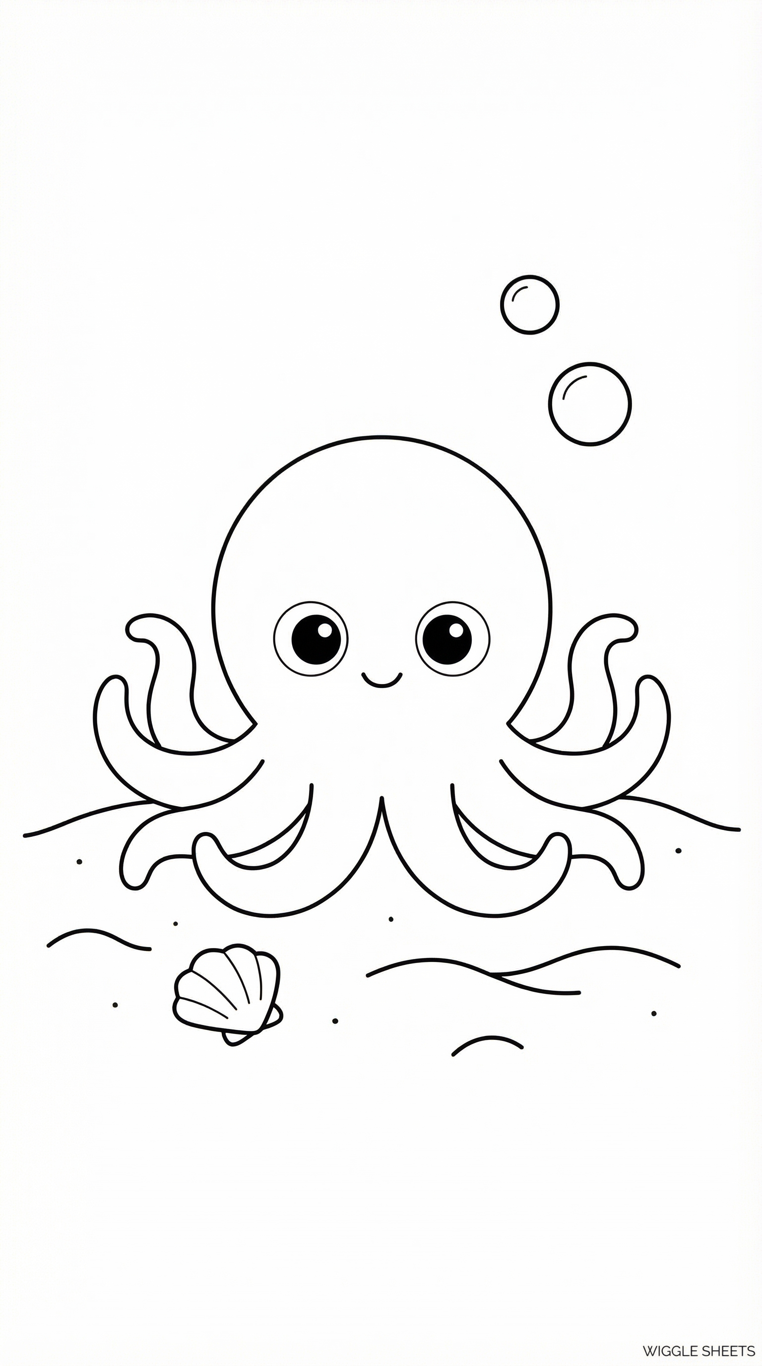 Kawaii Octopus Coloring Page
