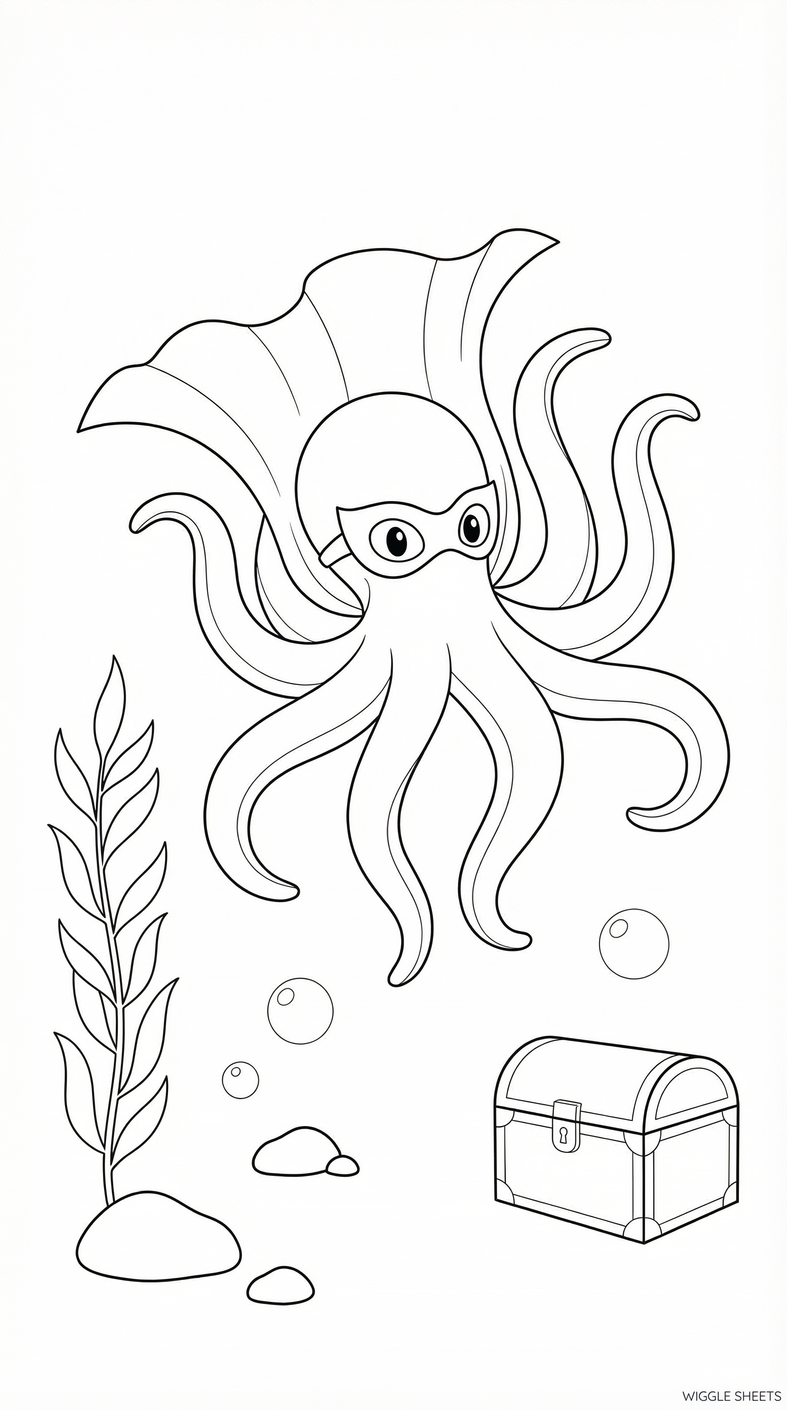 Octopus Superhero Coloring Page