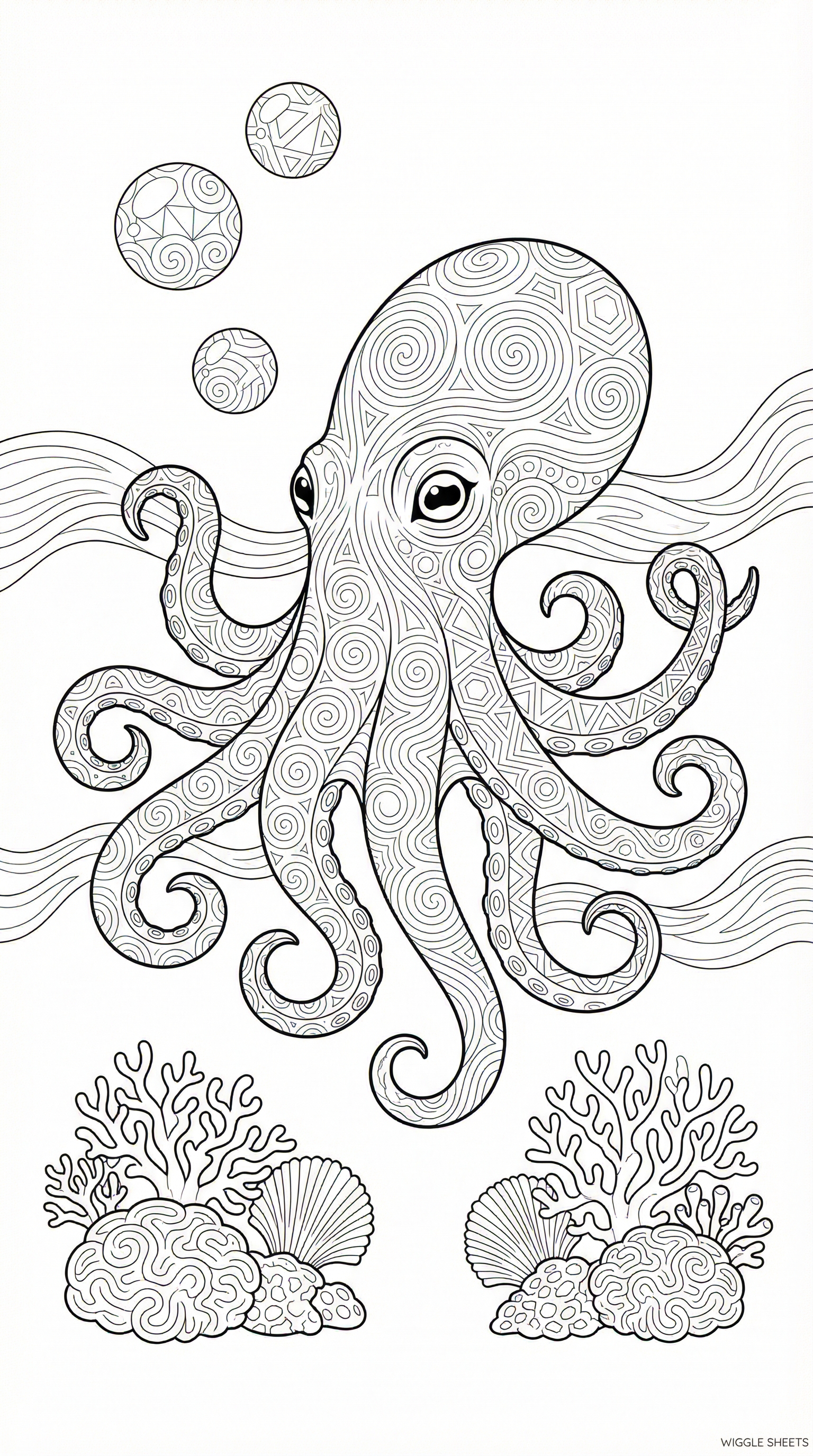 Trippy Octopus Coloring Page