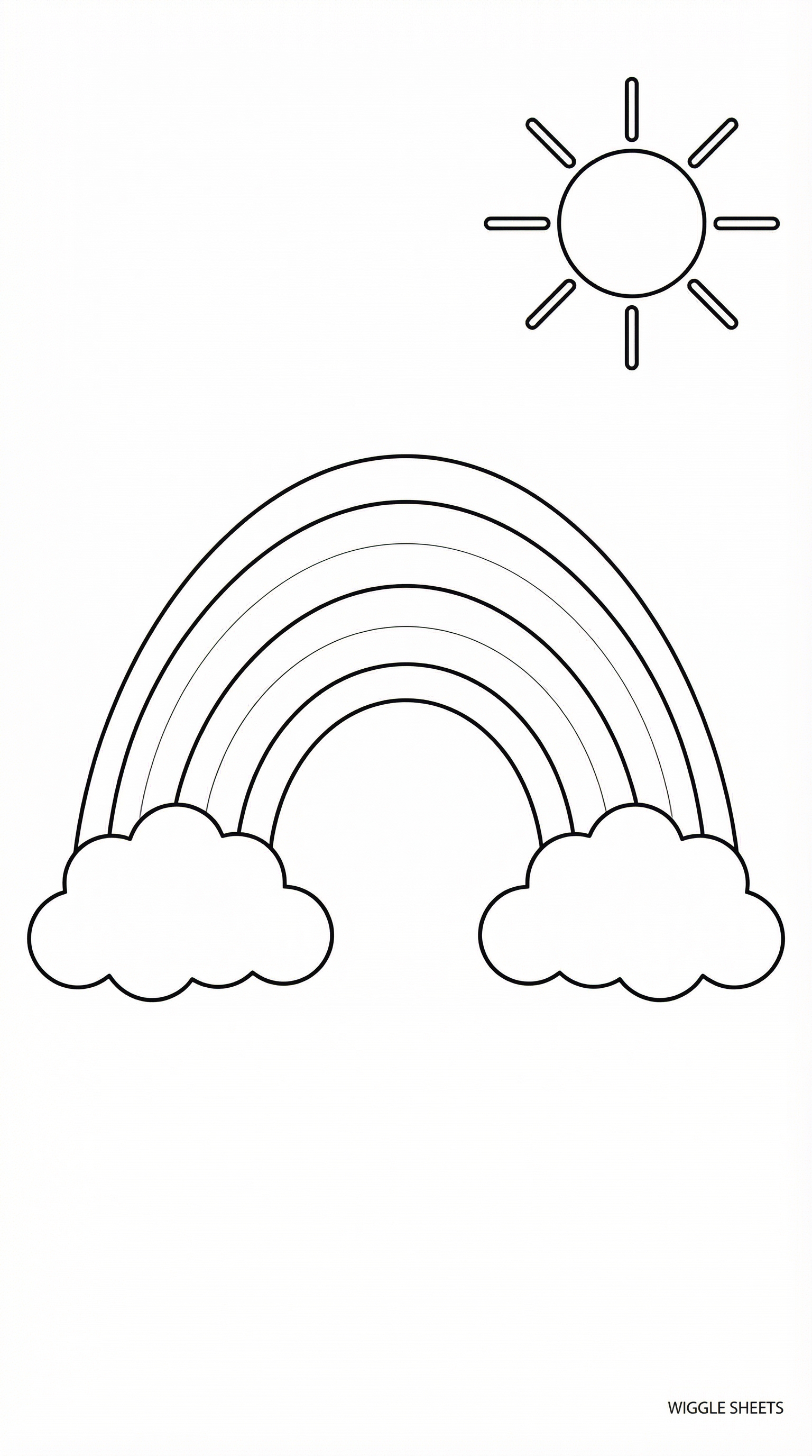 Cute Rainbow Coloring Page