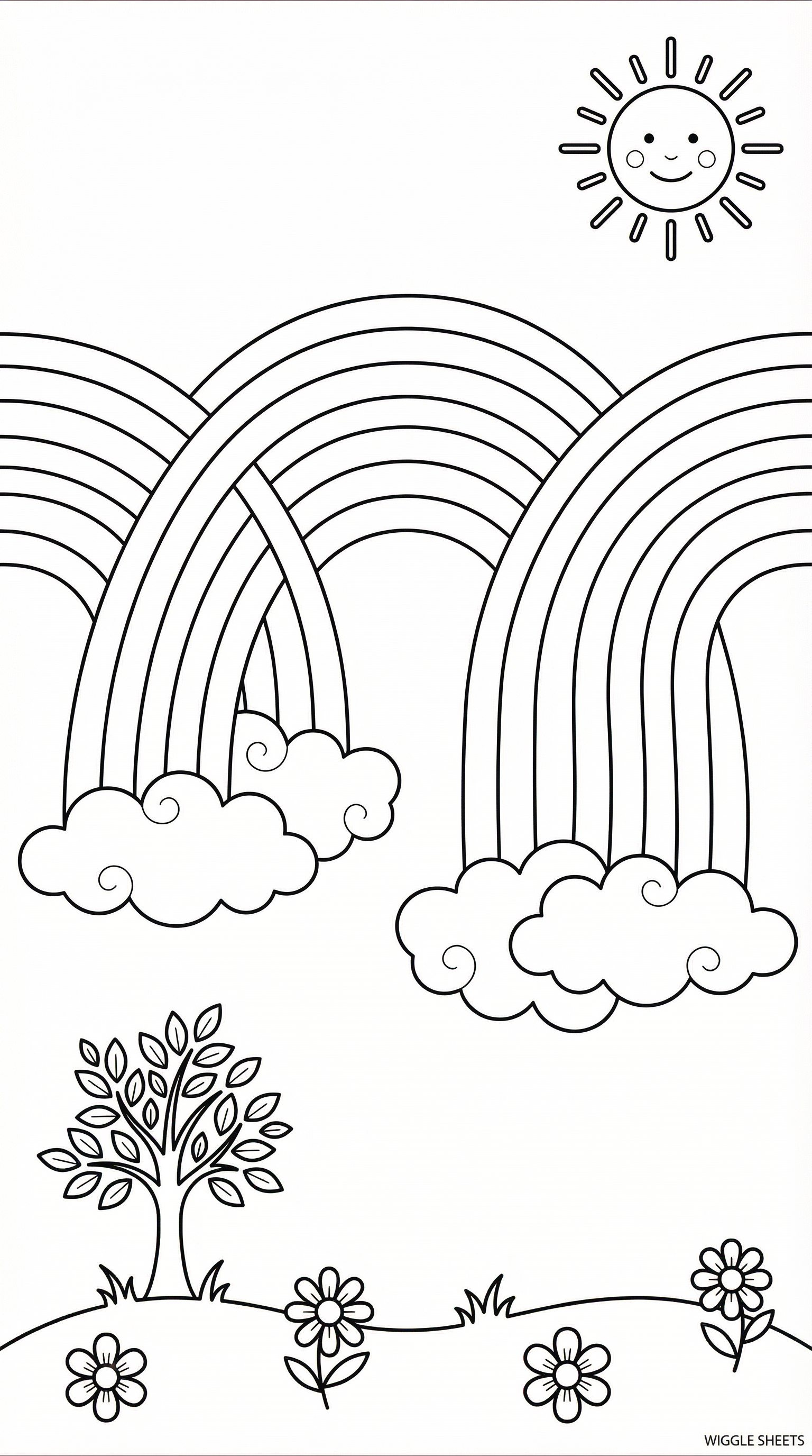 Double Rainbow Coloring Page