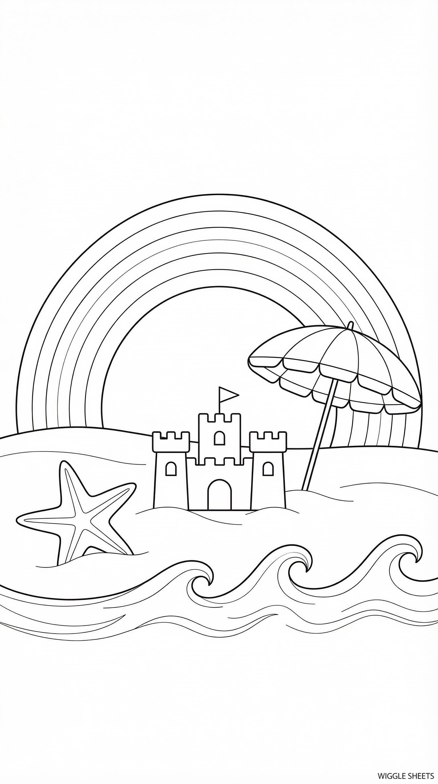 Rainbow Beach Coloring Page