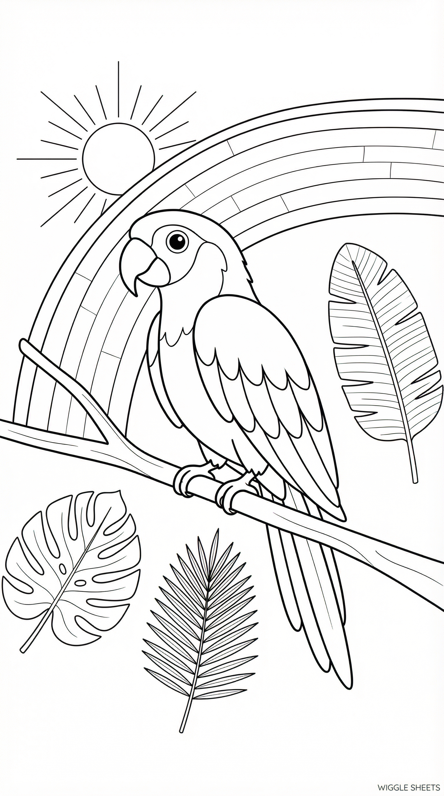 Rainbow Bird Coloring Page