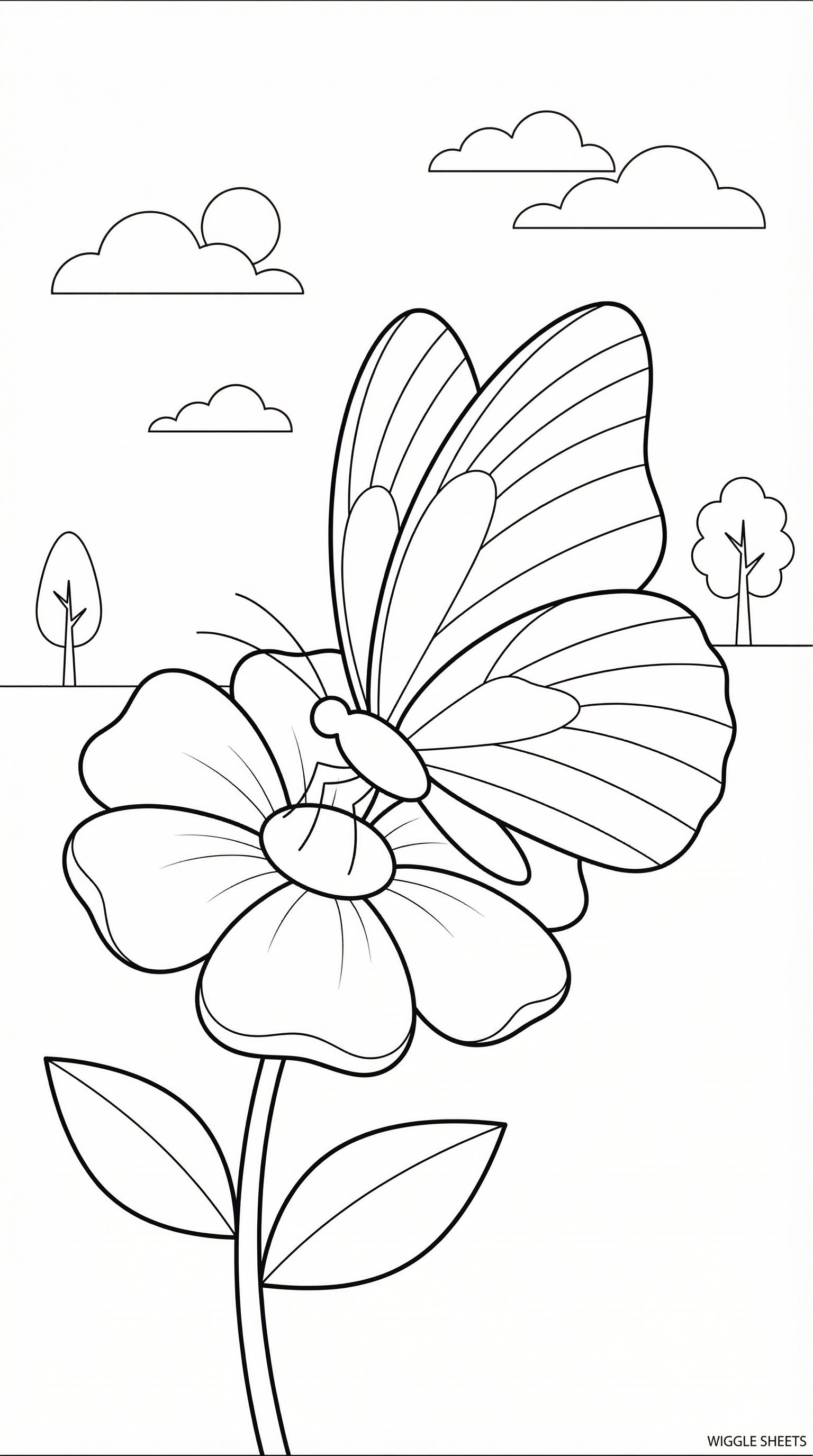Rainbow Butterfly Coloring Page