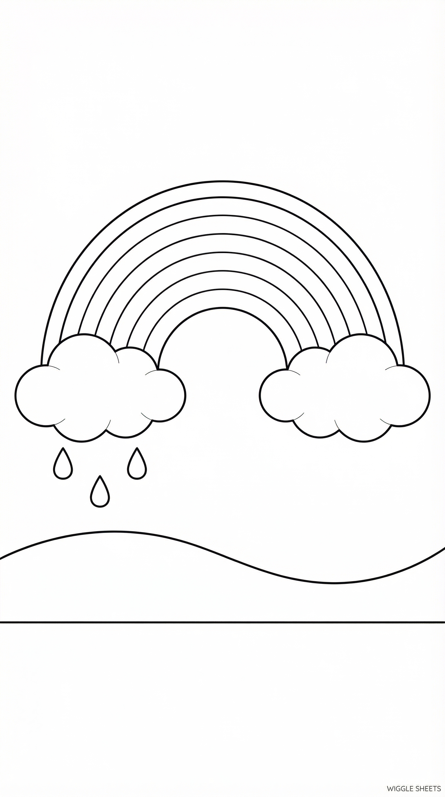 Rainbow Clouds Coloring Page