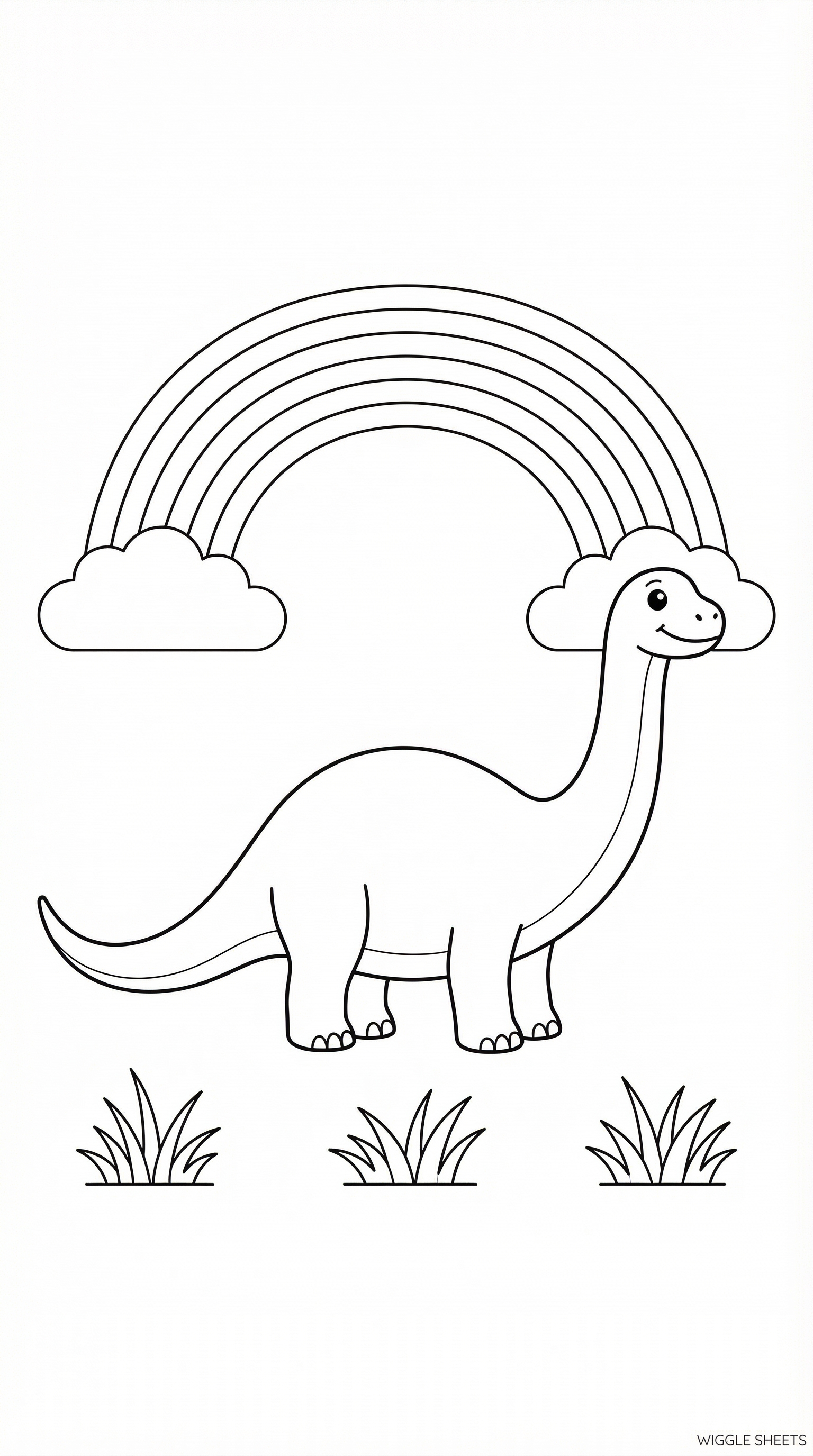 Rainbow Dinosaur Coloring Page