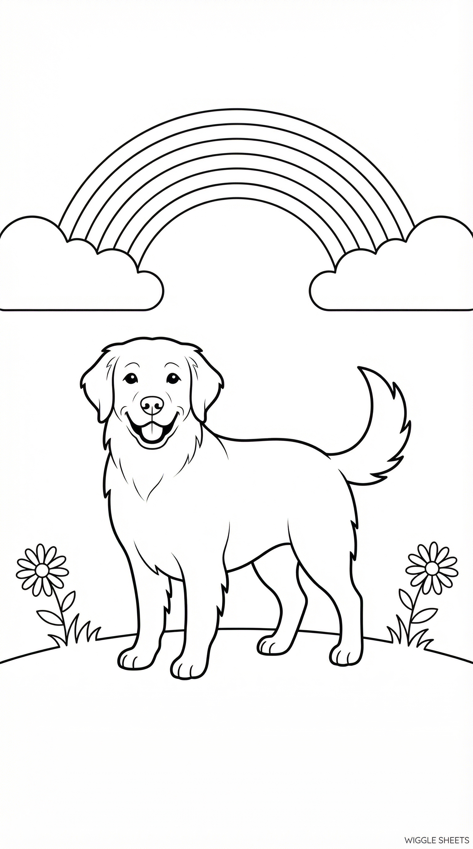 Rainbow Dog Coloring Page