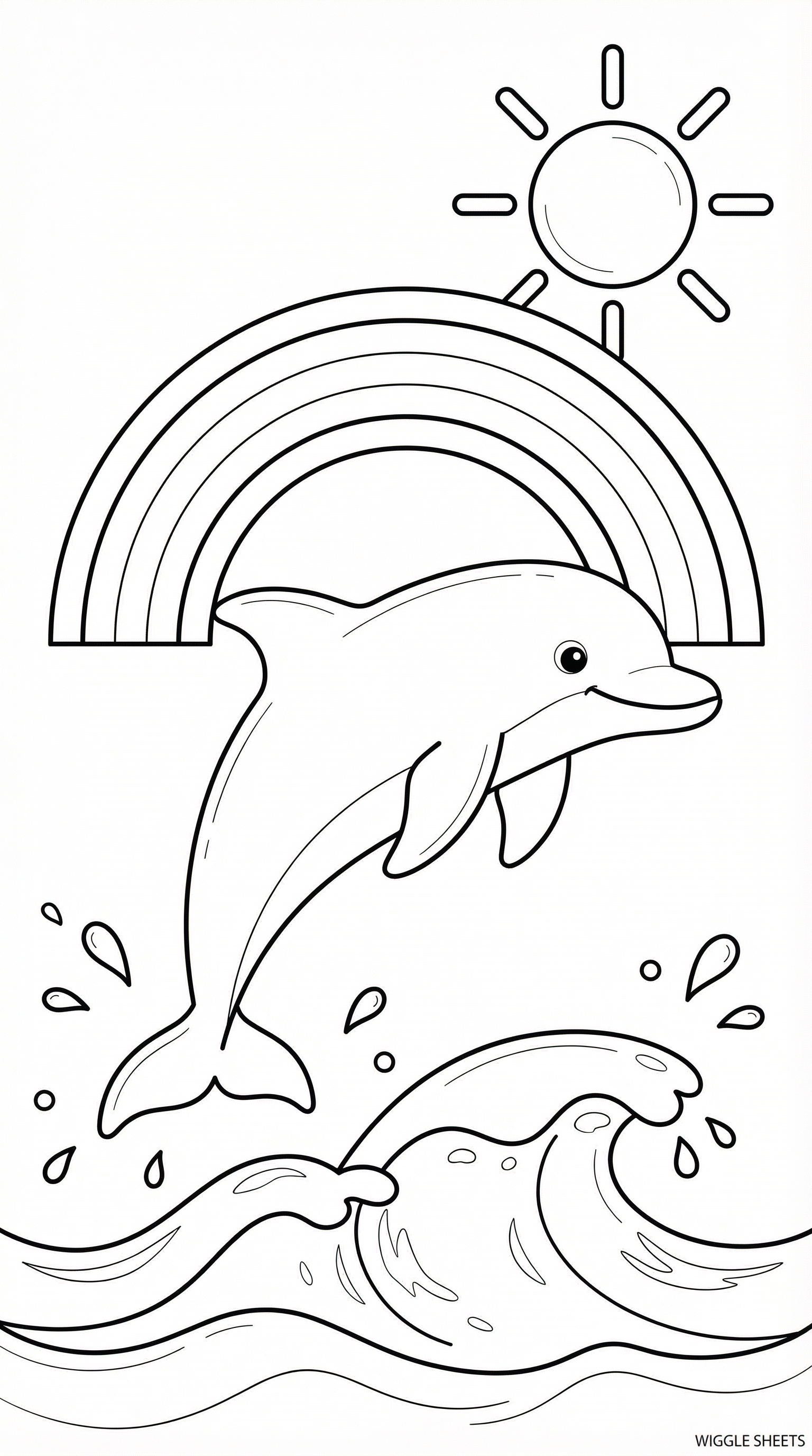 Rainbow Dolphin Coloring Page